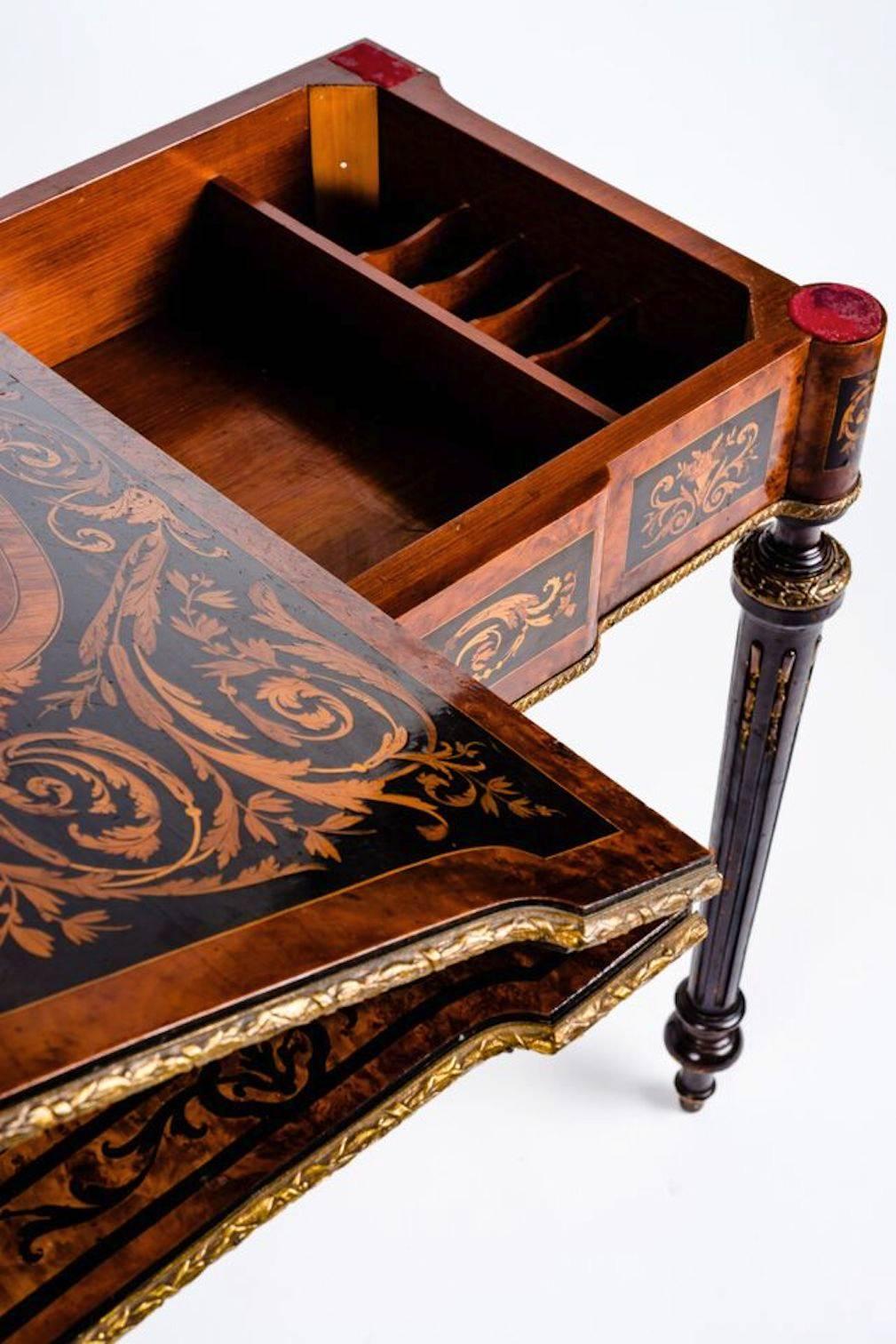 Rare and Elegant Marquetry Russian Game Table For Sale 1