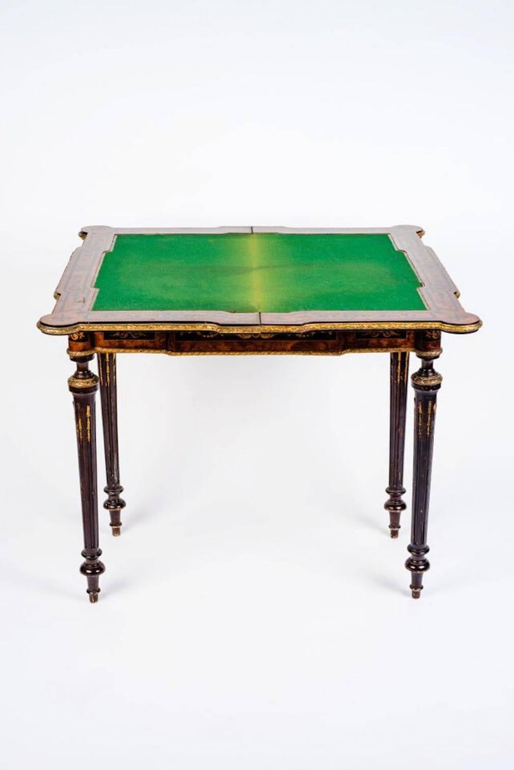 Rare and Elegant Marquetry Russian Game Table For Sale 3