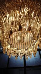 Paire de lustres originaux Palmette by Barovier & Toso:: Murano:: années 1960