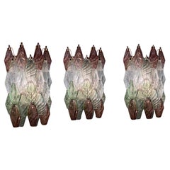 Drei Poliedri-Wandleuchten Carlo Scarpa Venini Variation, 1980
