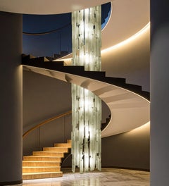 Exceptionally Large and Rare Custom Made Murano Stairway Chandelier, Italy 2006.