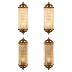Set aus vier Kristall-Wandleuchten im Art-Déco-Stil