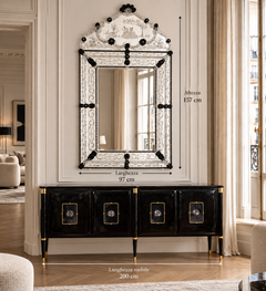 Superb Venetian Etched Murano Glass Mirror