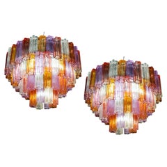Mid-Century Multicolored Murano Glass Tronchi Chandelier