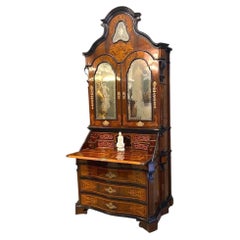 Extraordinary Italian Parquetry Bureau Cabinet Trumeaux Rome