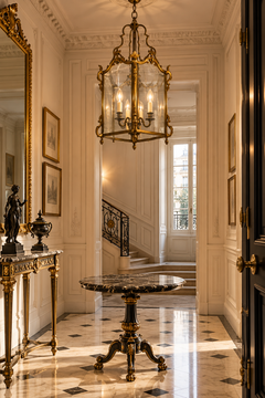 Louis XV Style Gilt Bronze Hexagonal Hall Lantern
