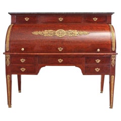 Escritorio «Bureau à Cylindre» de caoba del Imperio francés, hacia 1810
