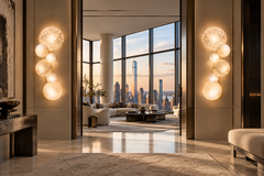 Galaxy Contemporary Italian Alabaster Marble Globe Wall Lights or Sconces