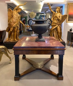 Neoclassical Italian Center Table with Imperial Porphyry Marble Tabletop