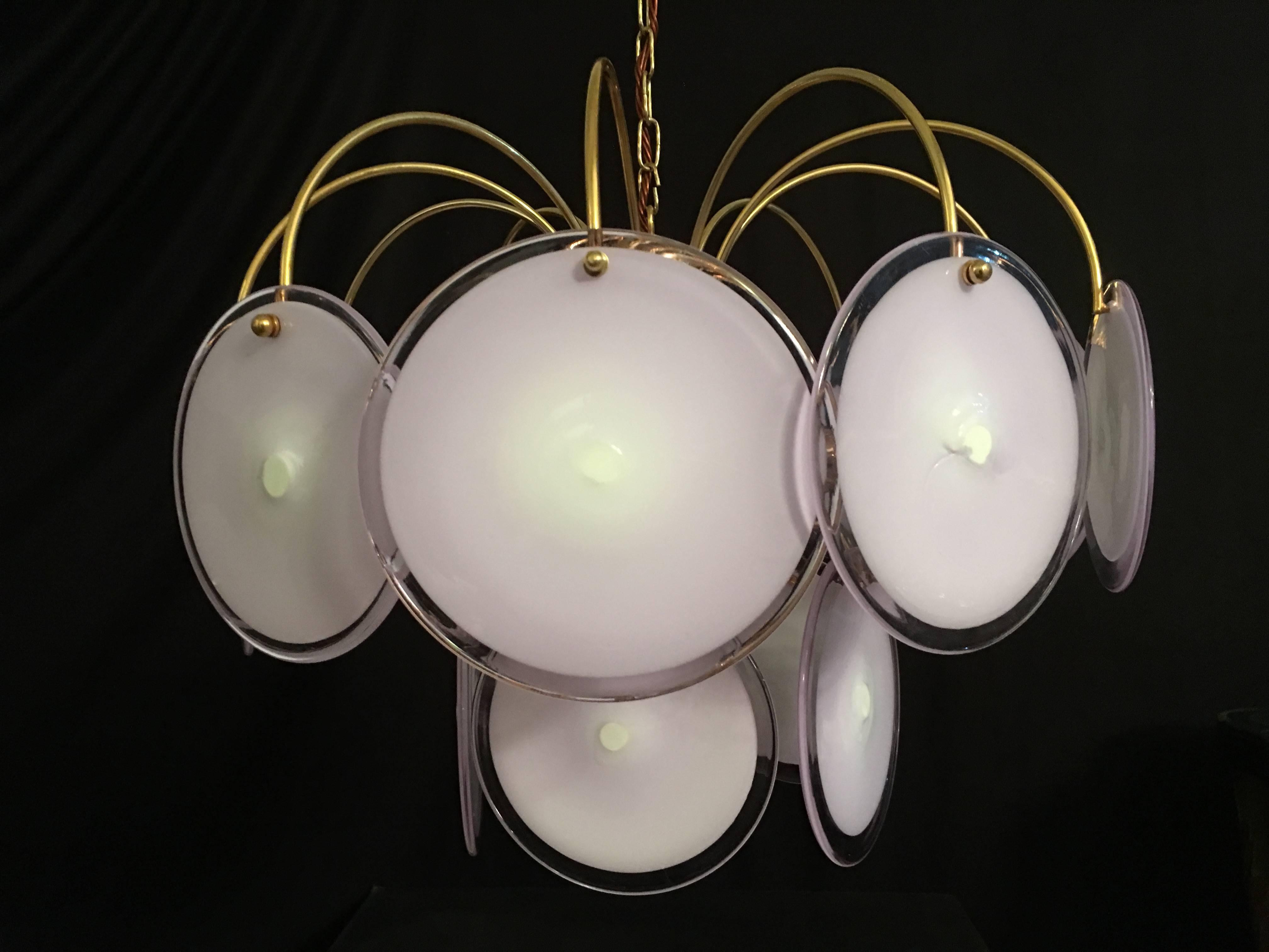 Adorable Pair of Vistosi Chandelier, 1970 In Excellent Condition In Rome, IT