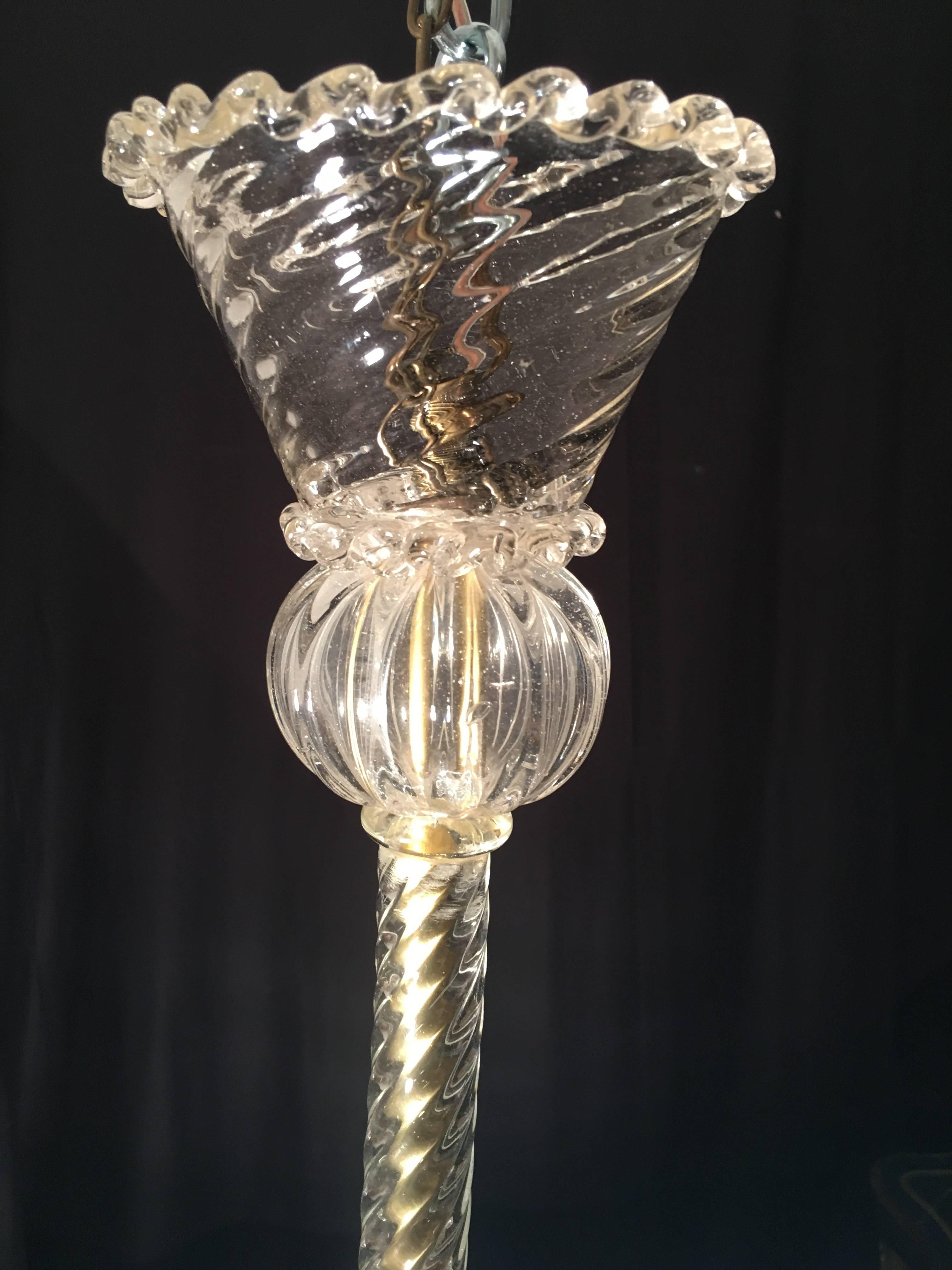 Fine Murano Chandelier by Ercole Barovier, 1940s For Sale 3