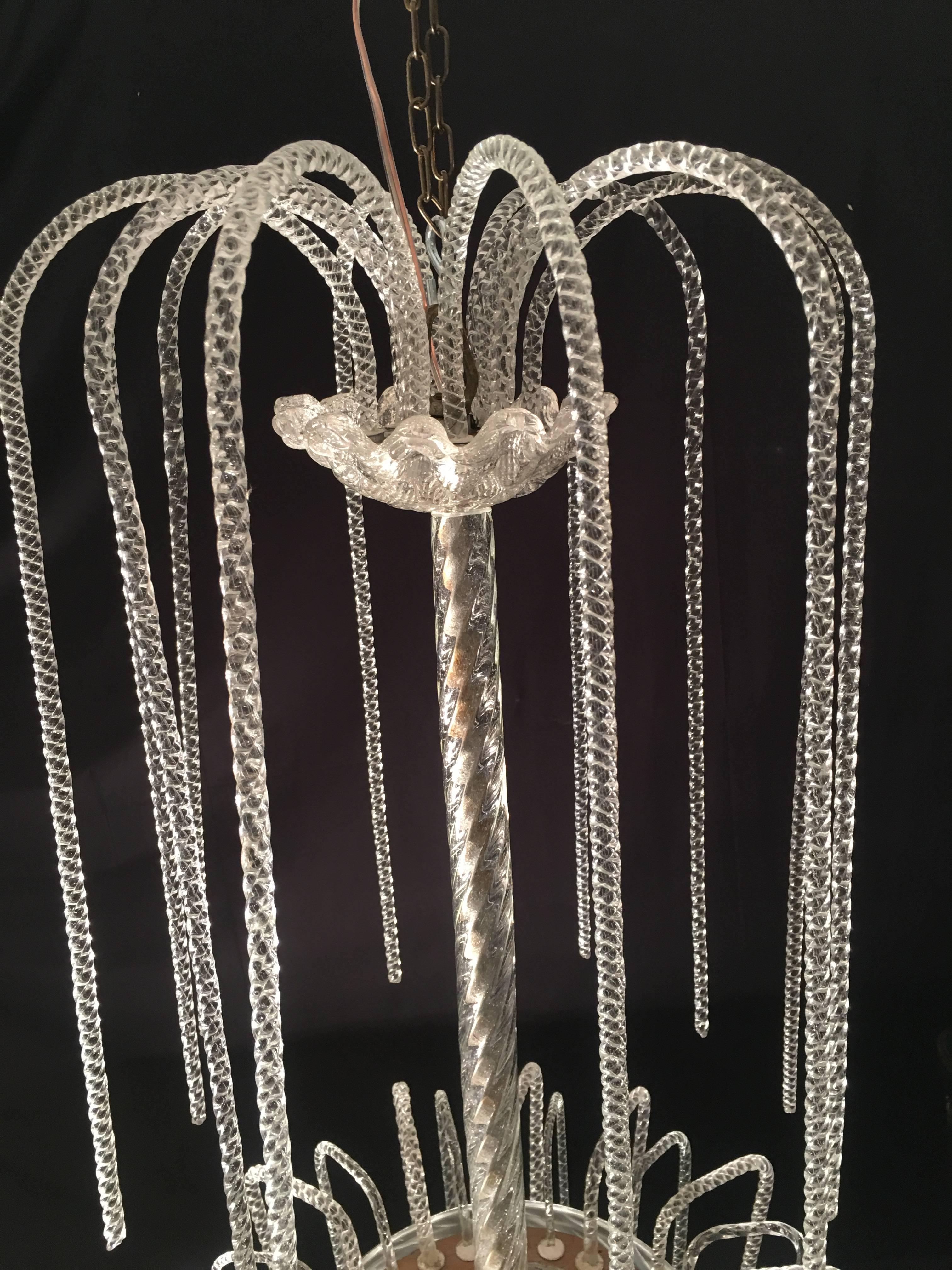 Charming Murano Chandelier by Barovier & Toso, 1940s In Excellent Condition In Rome, IT