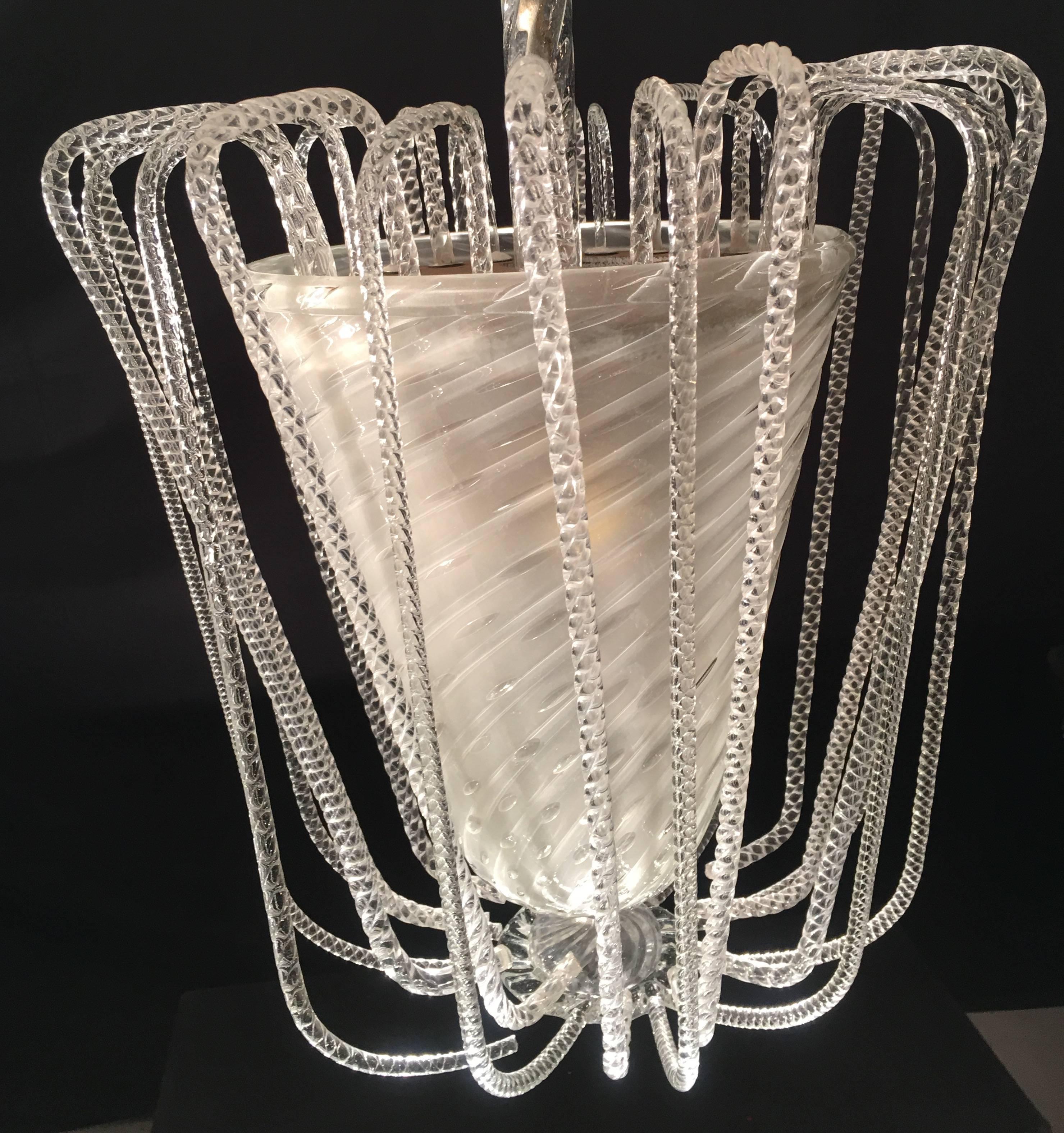 20th Century Charming Murano Chandelier by Barovier & Toso, 1940s