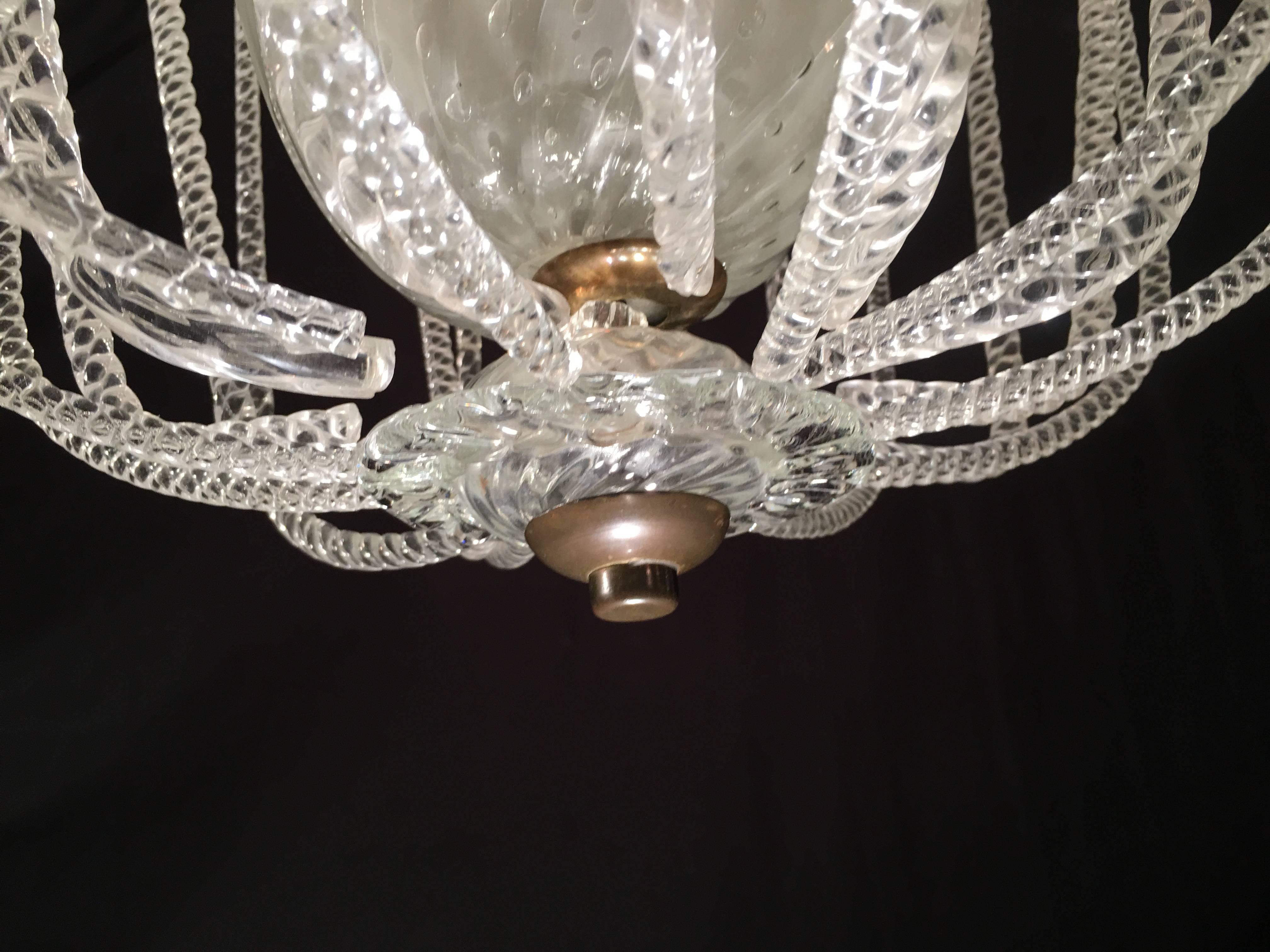 Charming Murano Chandelier by Barovier & Toso, 1940s 1