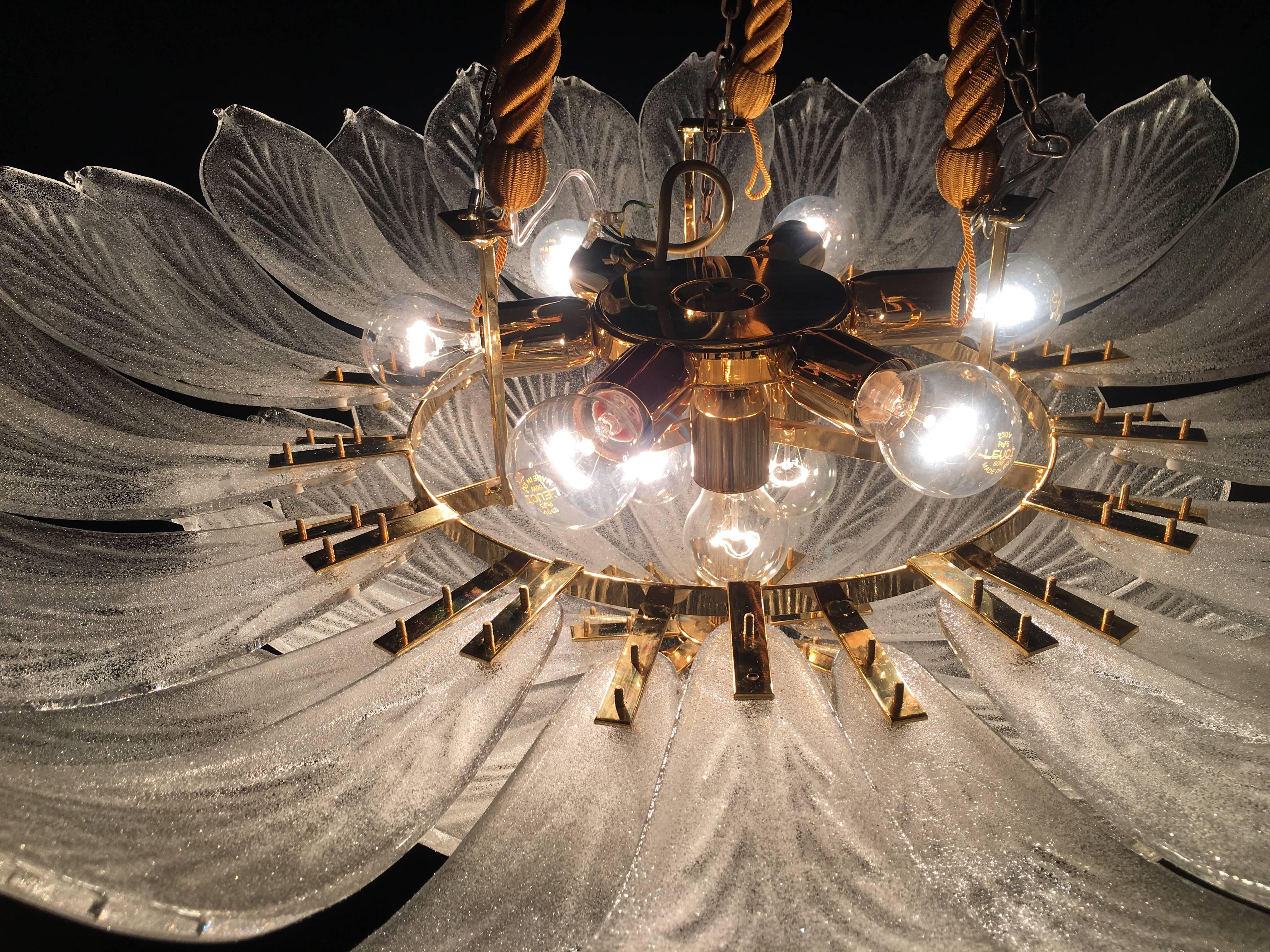Large Murano leave  Chandelier,  1990s 1