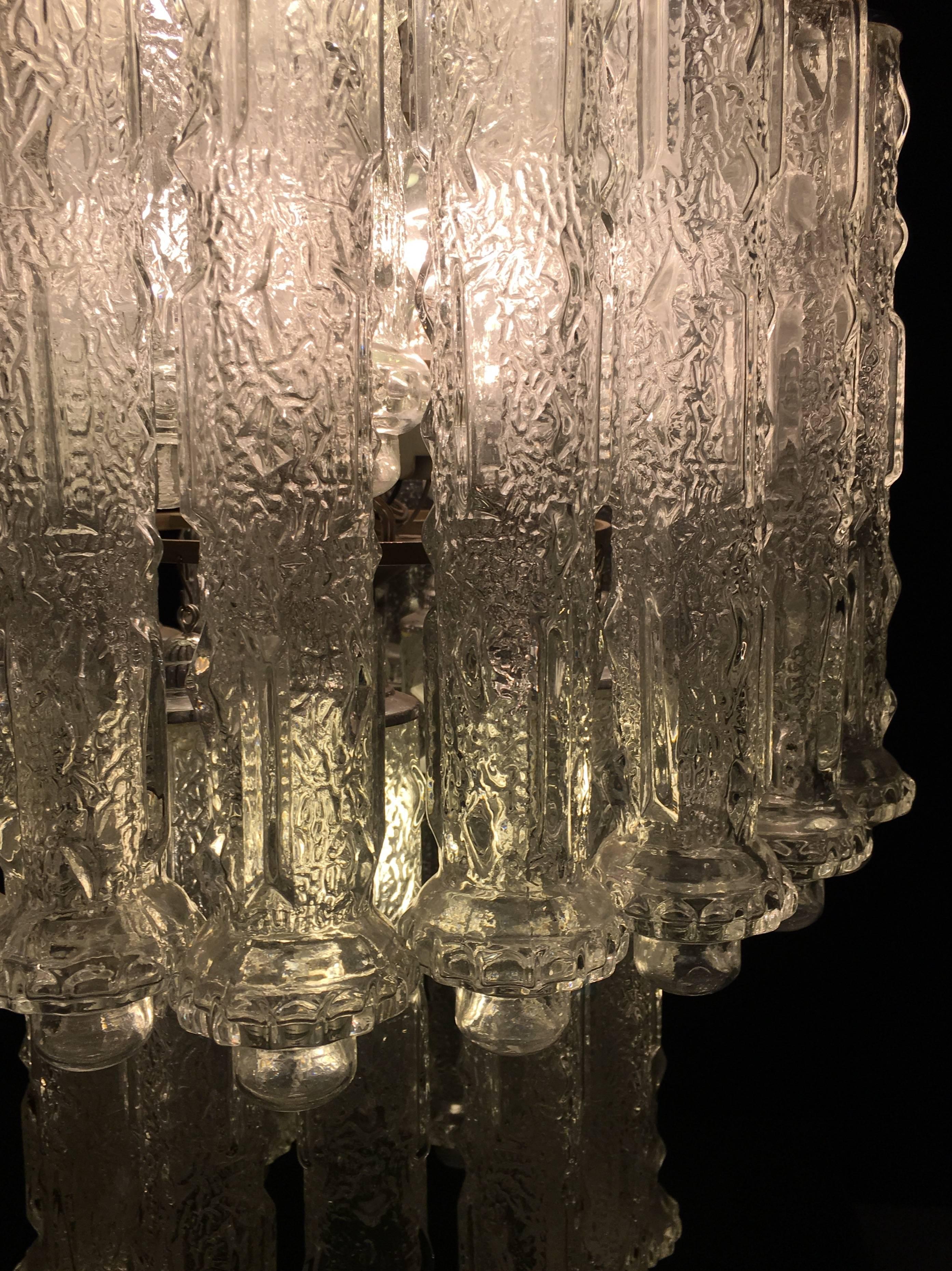 20th Century Superb Italian Murano Chandelier Venini Style, 1960s For Sale