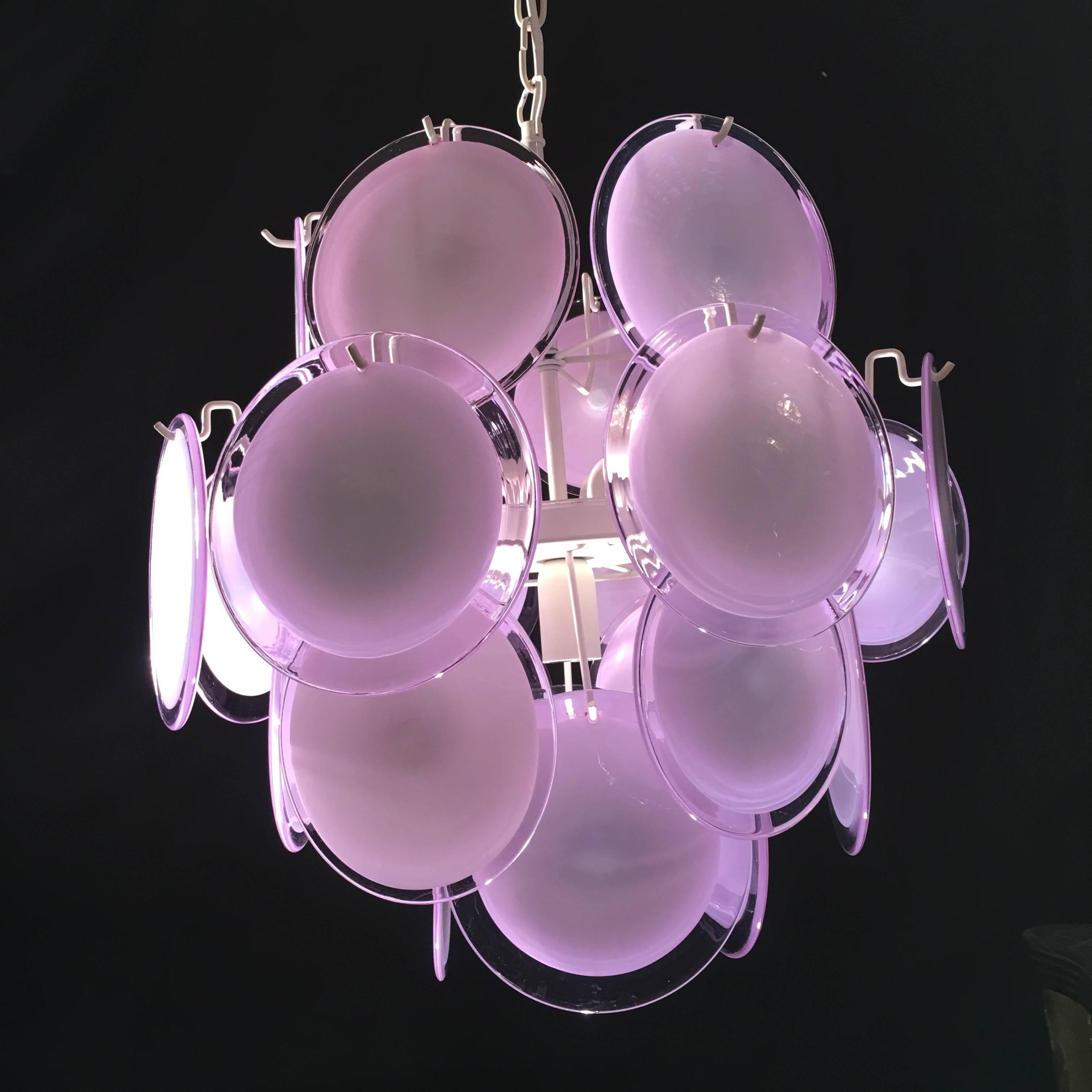 20th Century Vistosi Disc Murano Chandelier, 1970s For Sale