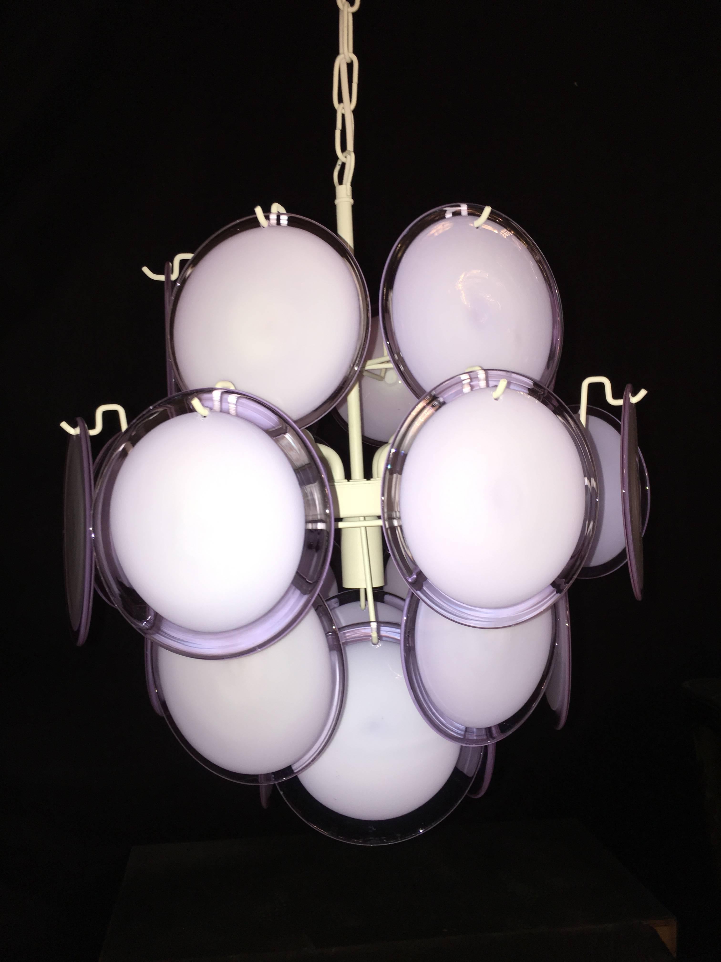 Vistosi Disc Murano Chandelier, 1970s For Sale 2