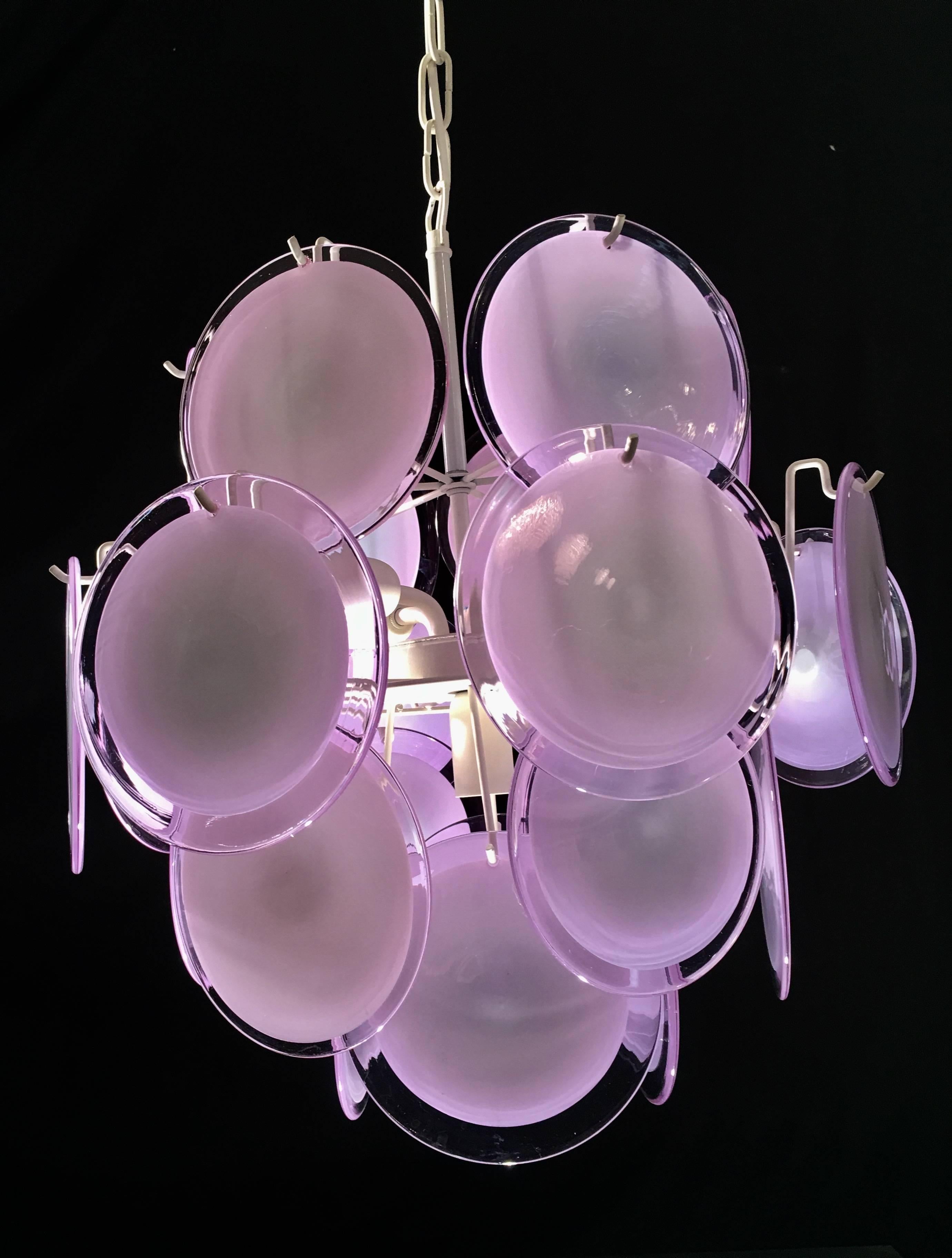 Mid-Century Modern Vistosi Disc Murano Chandelier, 1970s For Sale