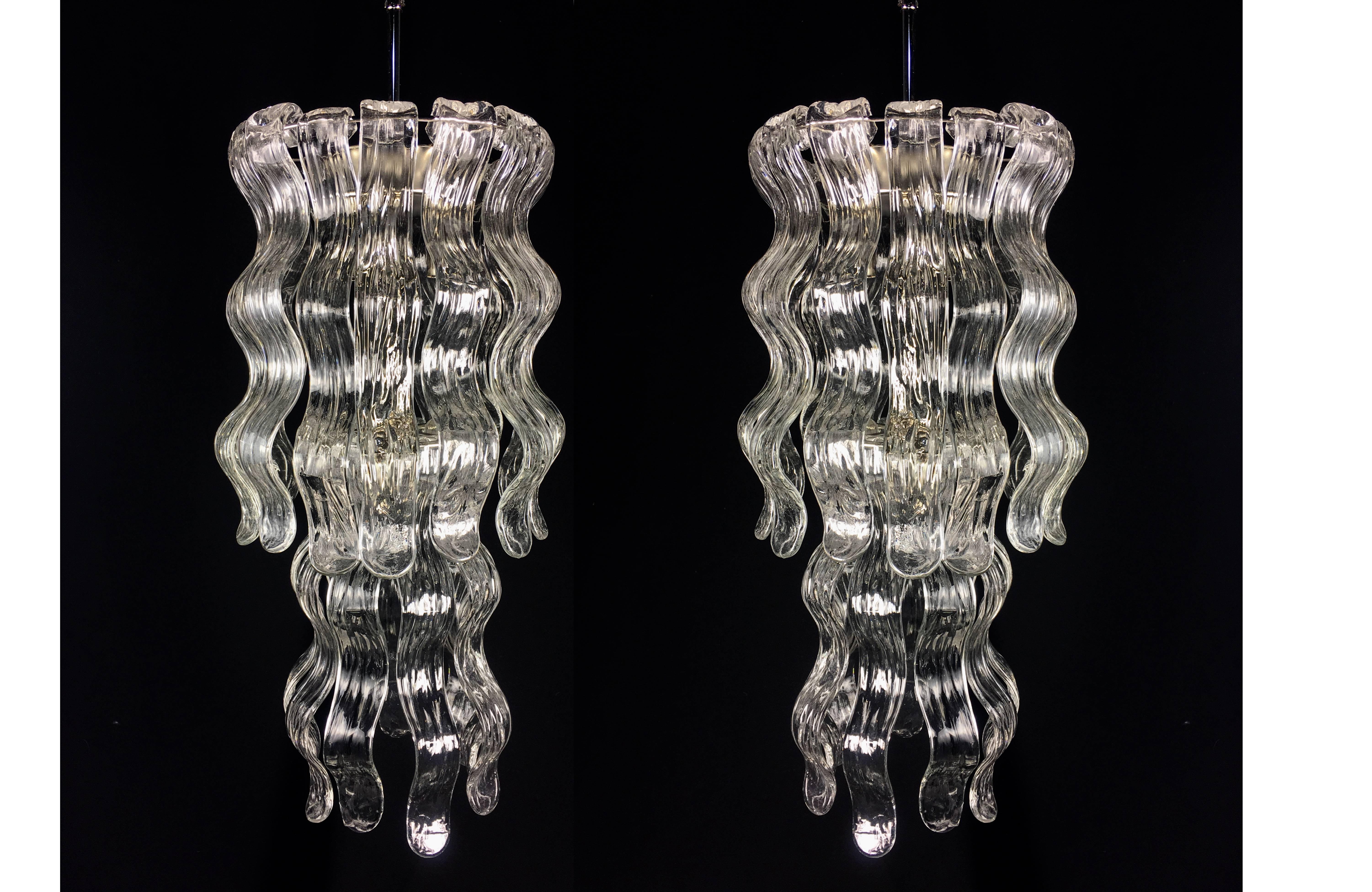 Beautiful Trio of Murano Chandeliers by Barovier & Toso, 1960s 4