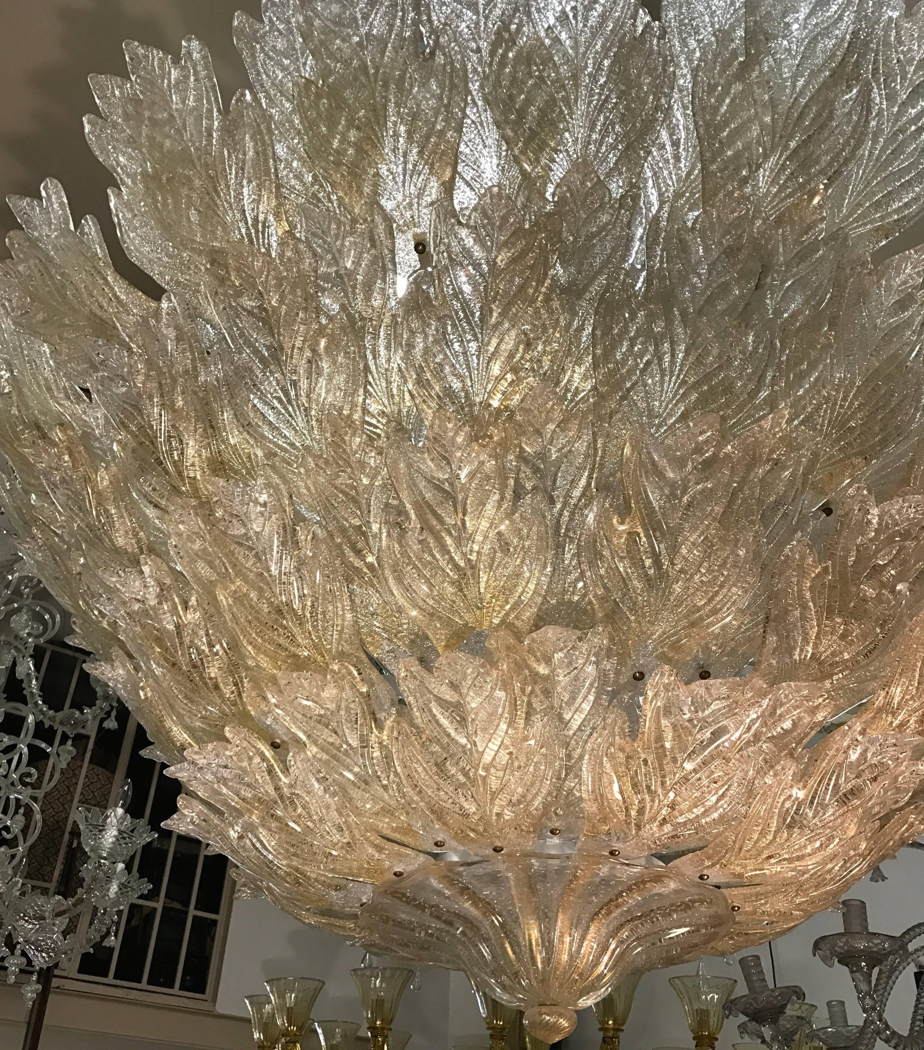 Italian Majestic Murano Ceiling Light by Barovier & Toso, circa 1970's