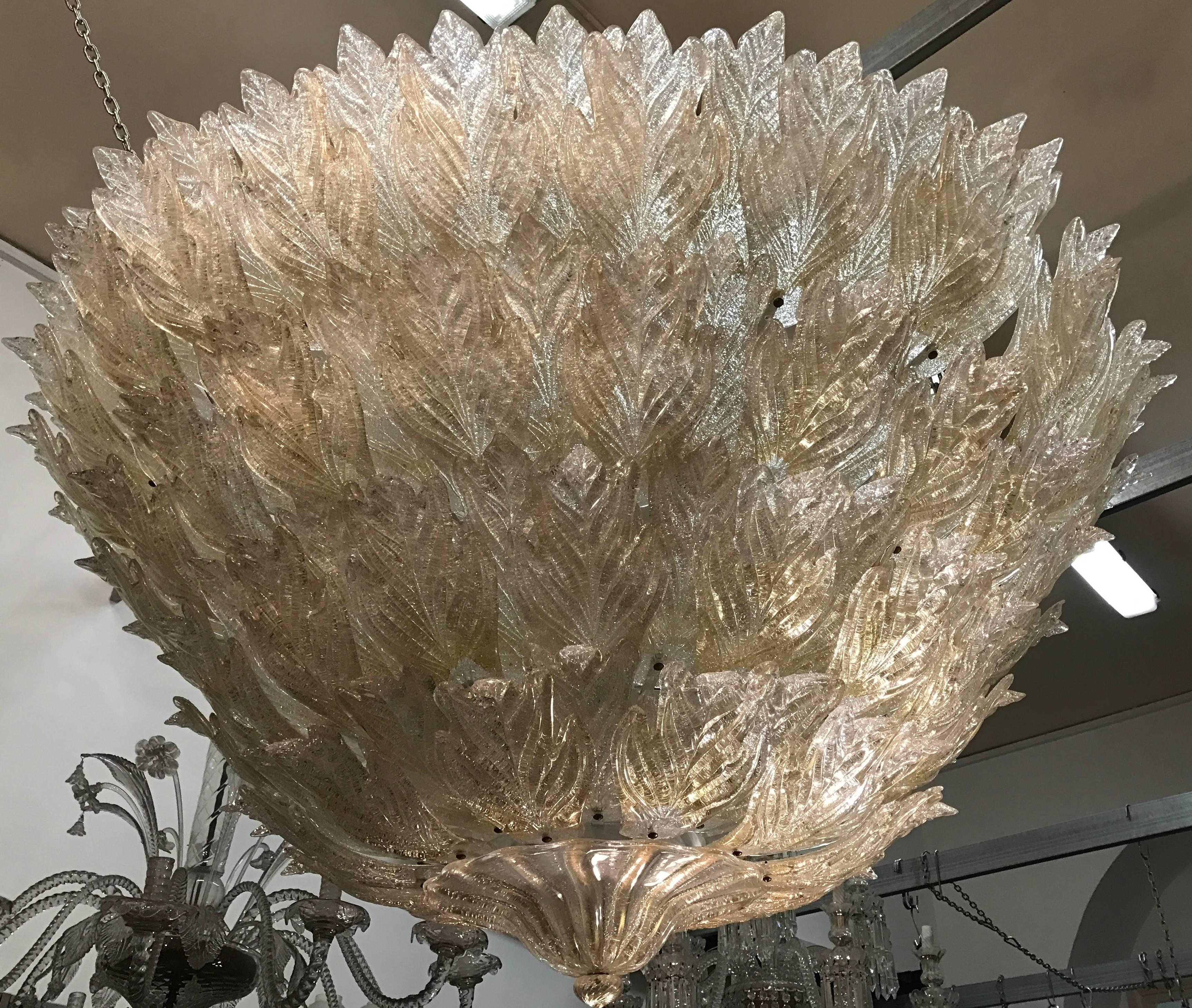 Majestic Murano Ceiling Light by Barovier & Toso, circa 1970's In Excellent Condition In Rome, IT