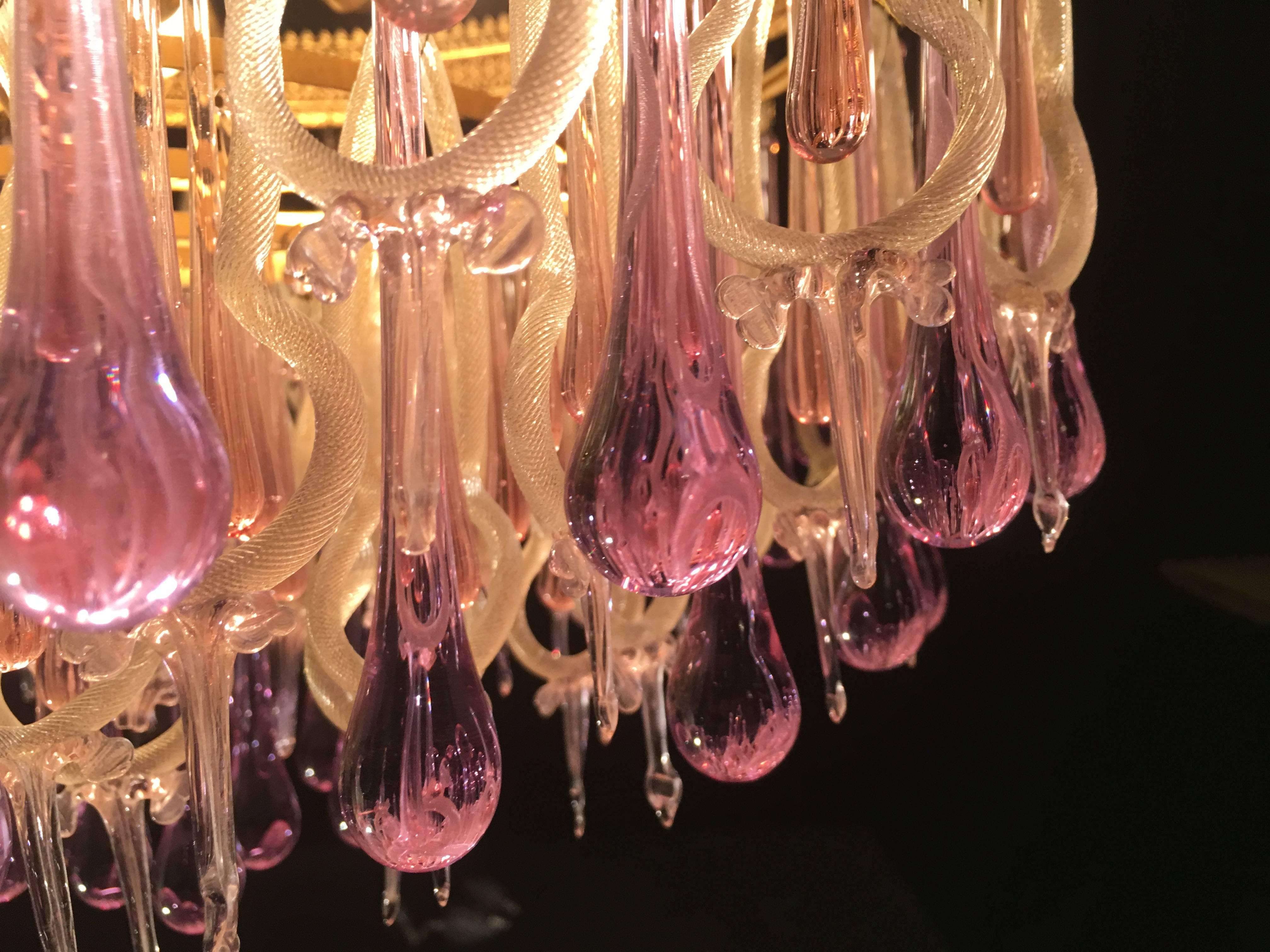 Extraordinary and Rare Chandelier Attributed to Barovier & Toso, 1960s For Sale 2