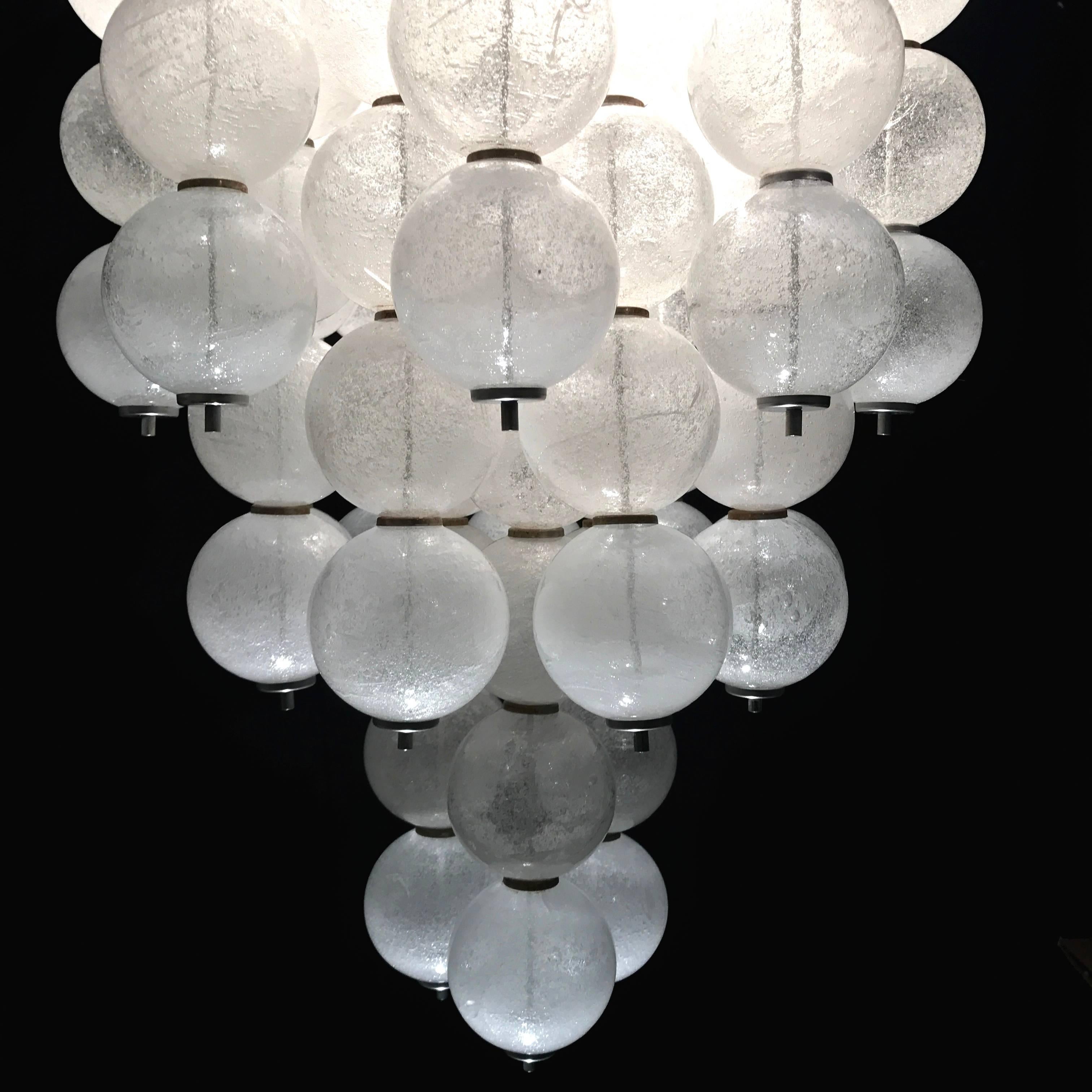 A Mid-Century Mazzega Chandelier With Pulegoso Murano Glass Balls 2