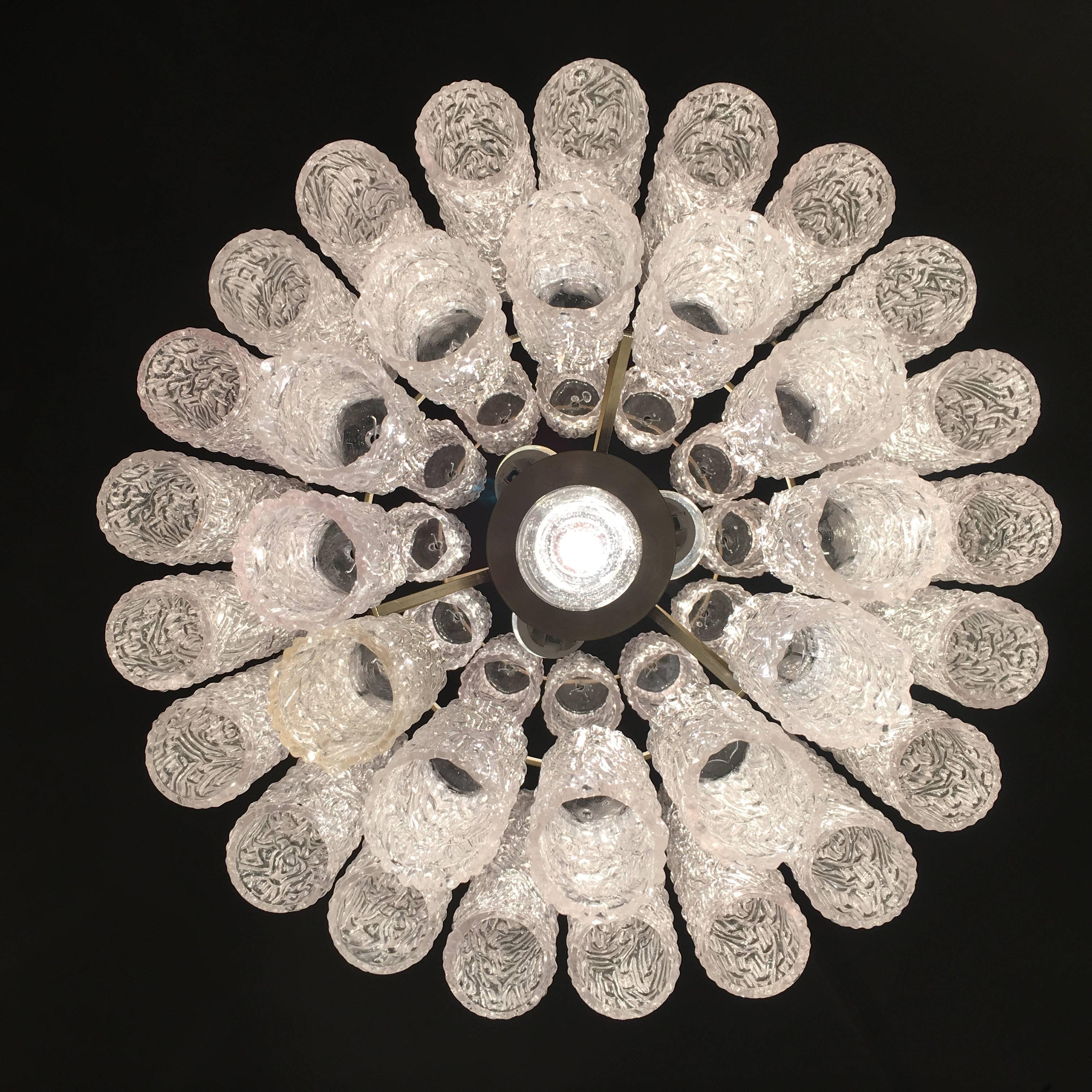 Elegant Pair of Murano Glass Tube Chandeliers 2