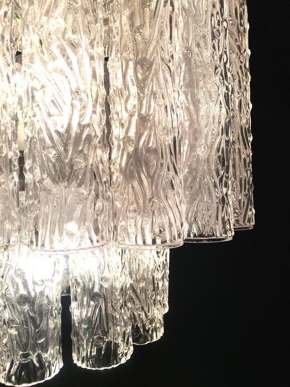 Elegant Pair of Murano Glass Tube Chandeliers at 1stDibs