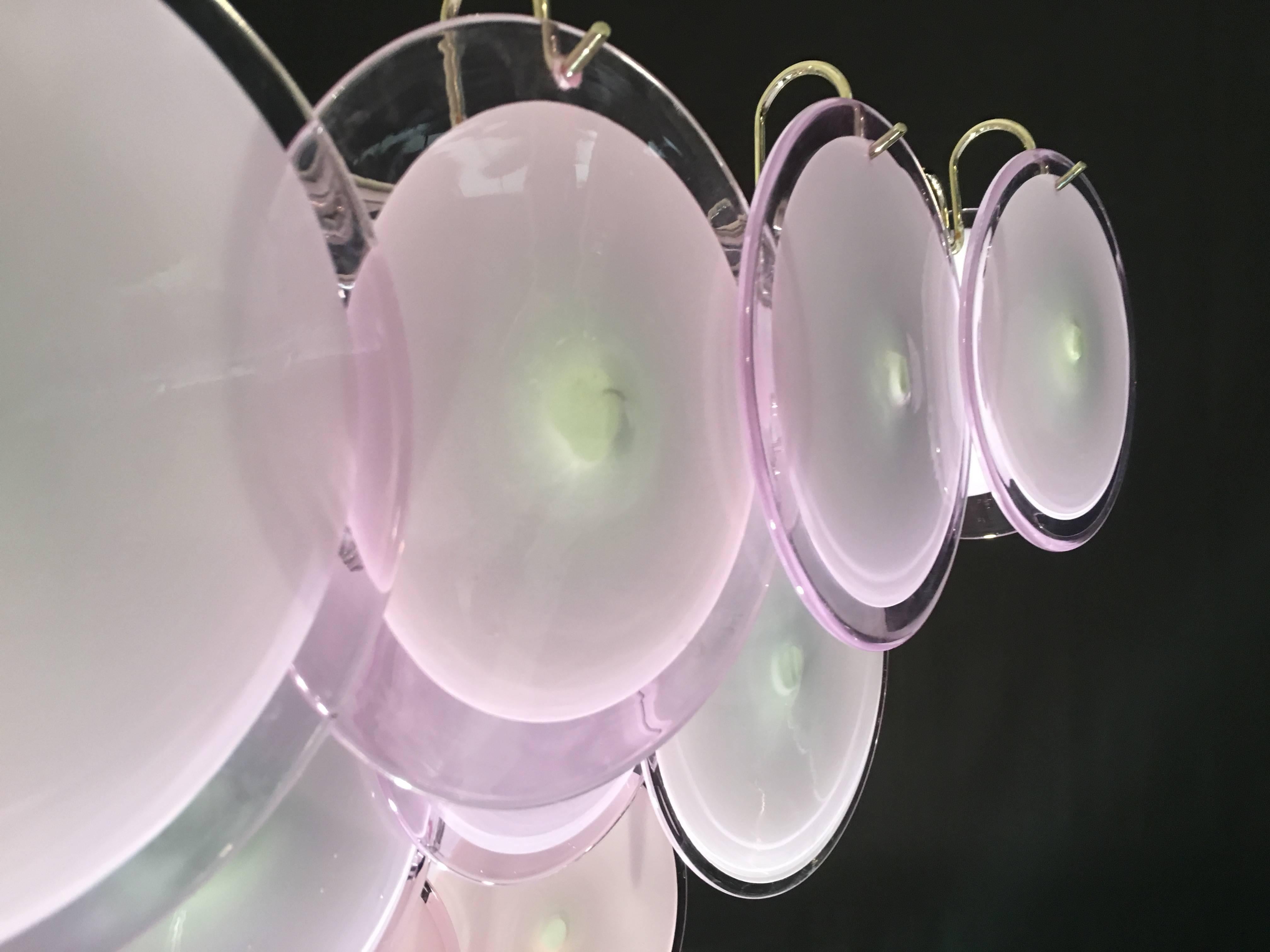 Fine XX secolo Coppia di lampadari Vistosi a disco di Murano, anni '70 in vendita