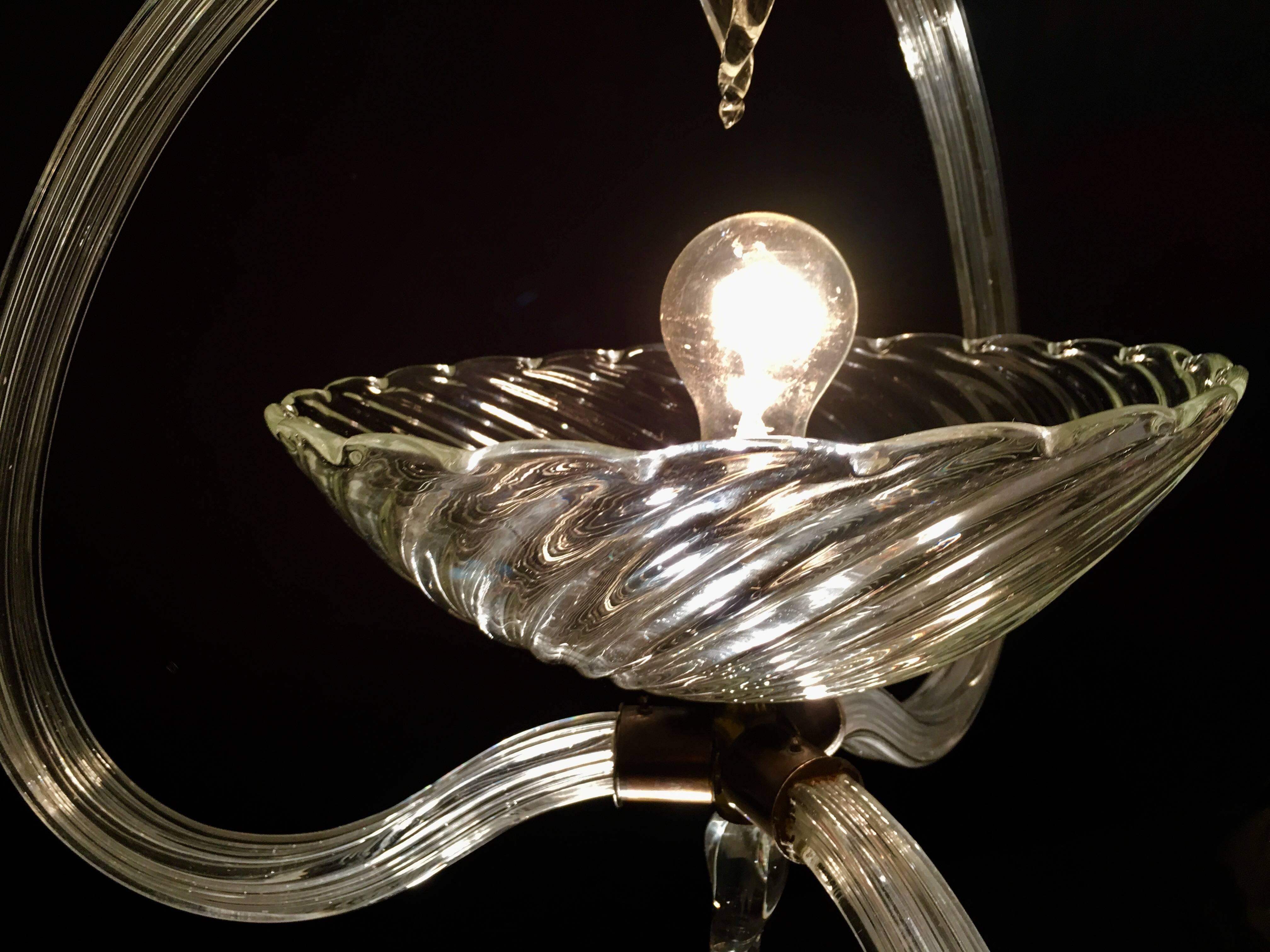 Lovely Murano Chandelier Art Deco by Ercole Barovier, 1940s For Sale 1