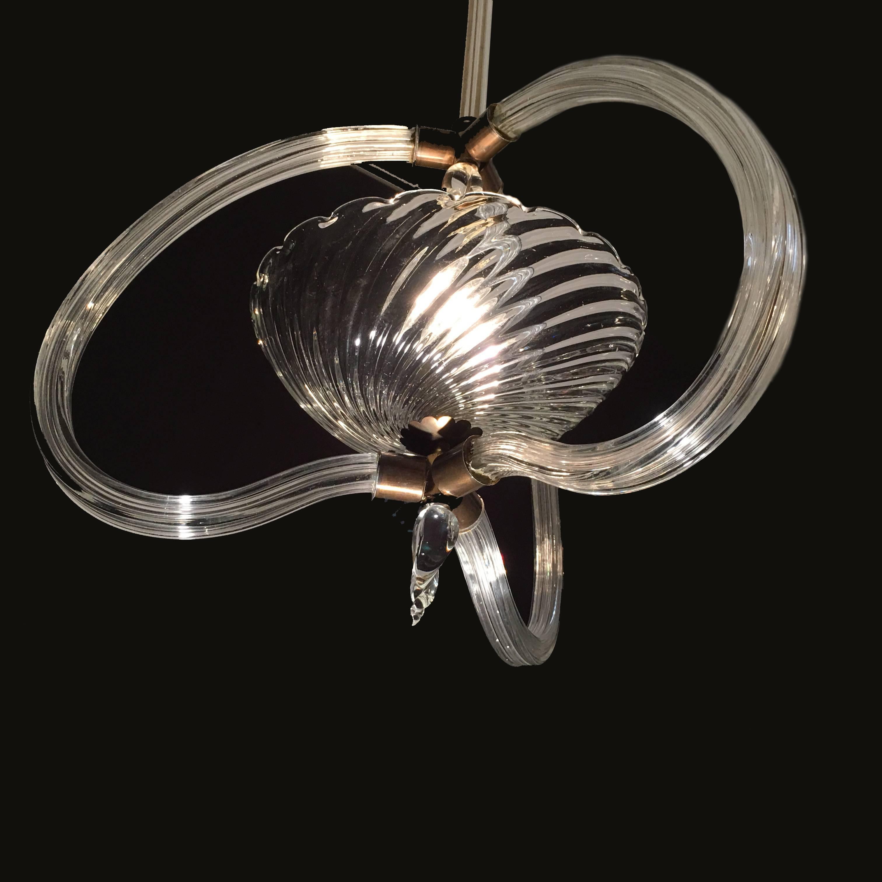 Lovely Murano Chandelier Art Deco by Ercole Barovier, 1940s For Sale 4