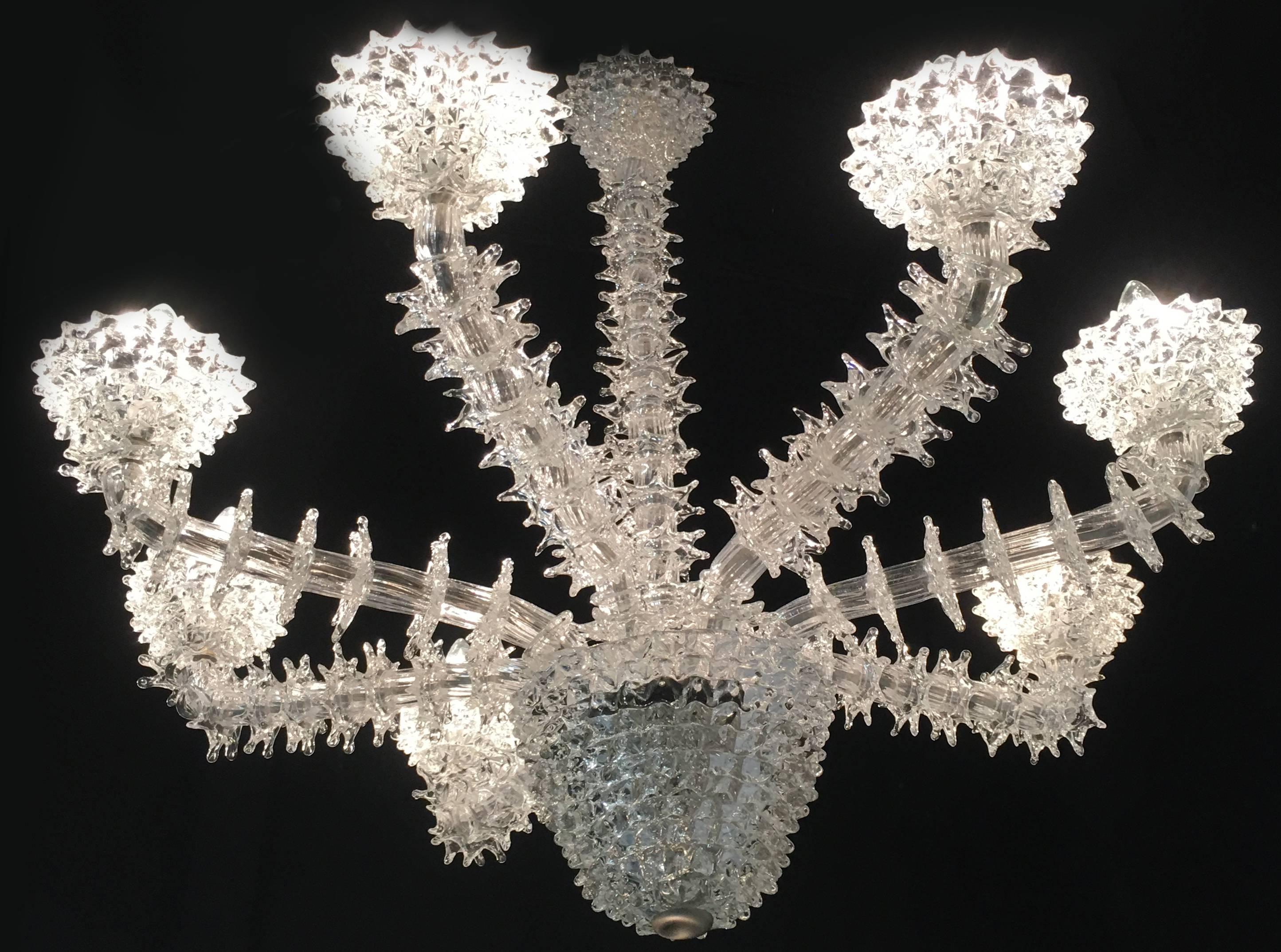 Metal Extraordinary Murano Chandelier in the style Barovier & Toso , 1980s
