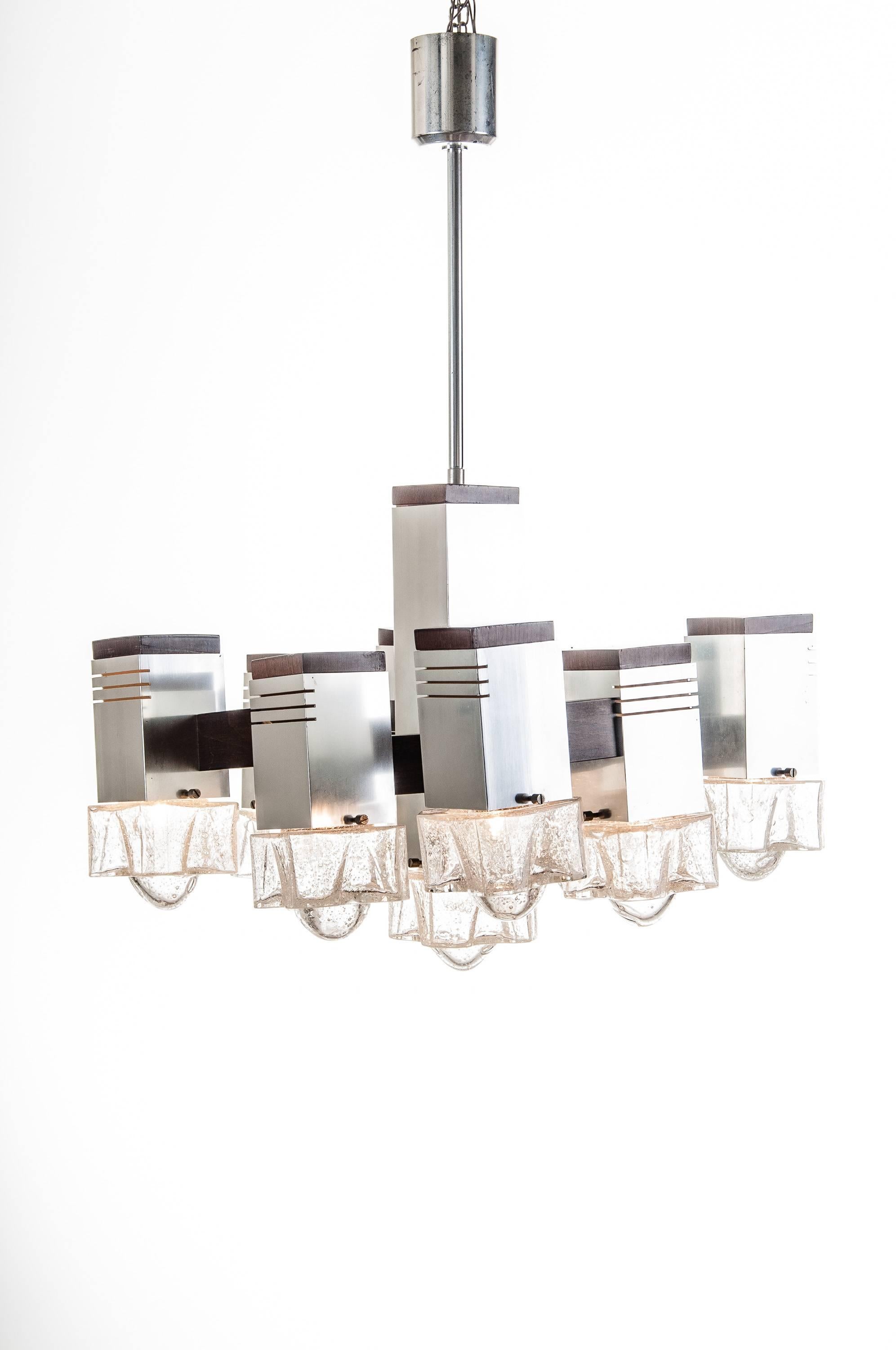 Cubic Chandelier by Gaetano Sciolari, 1970s In Excellent Condition For Sale In Rome, IT