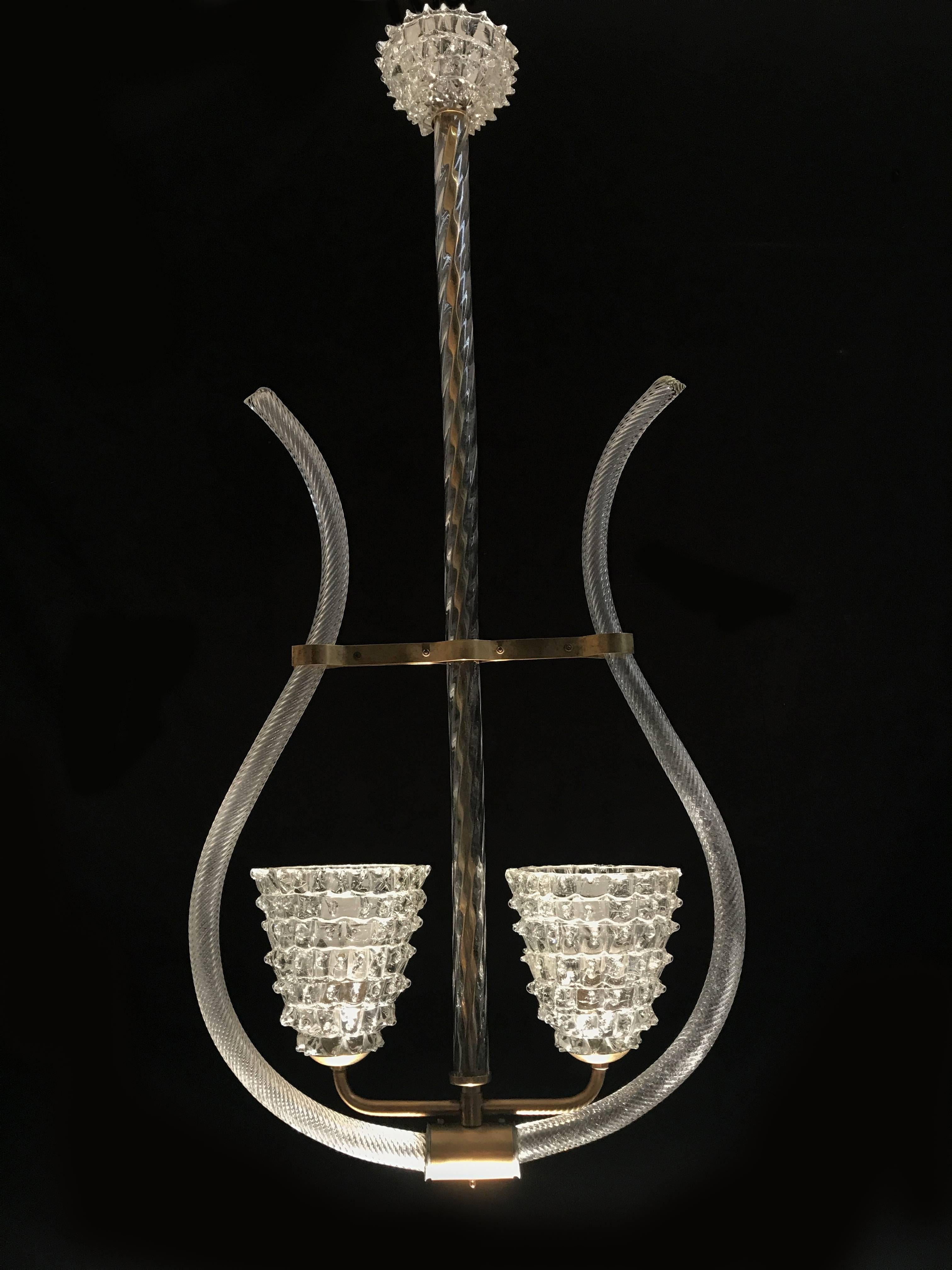 Charming Pendant by Barovier & Toso, Murano, 1940s For Sale 2