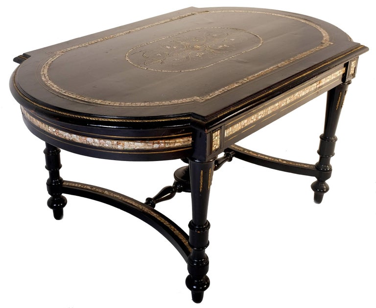 Antique Sofa Table In The Napoleon III Manner, Austria, 1880s 3 Antique Sofa Table In The Napoleon III Manner, Austria, 1880s 3