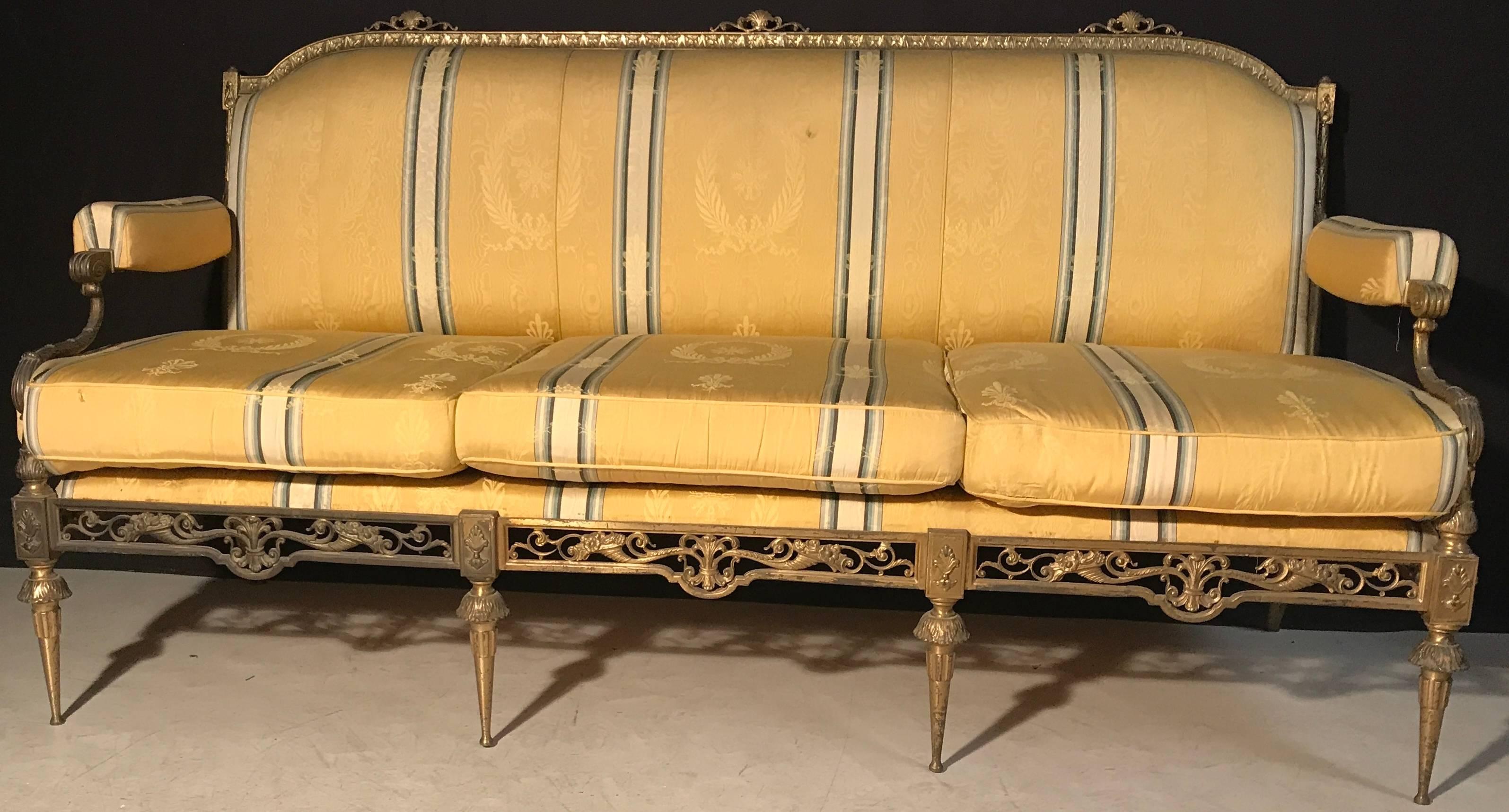 Exceptional Pair of Gilt-Bronze Armchairs 2