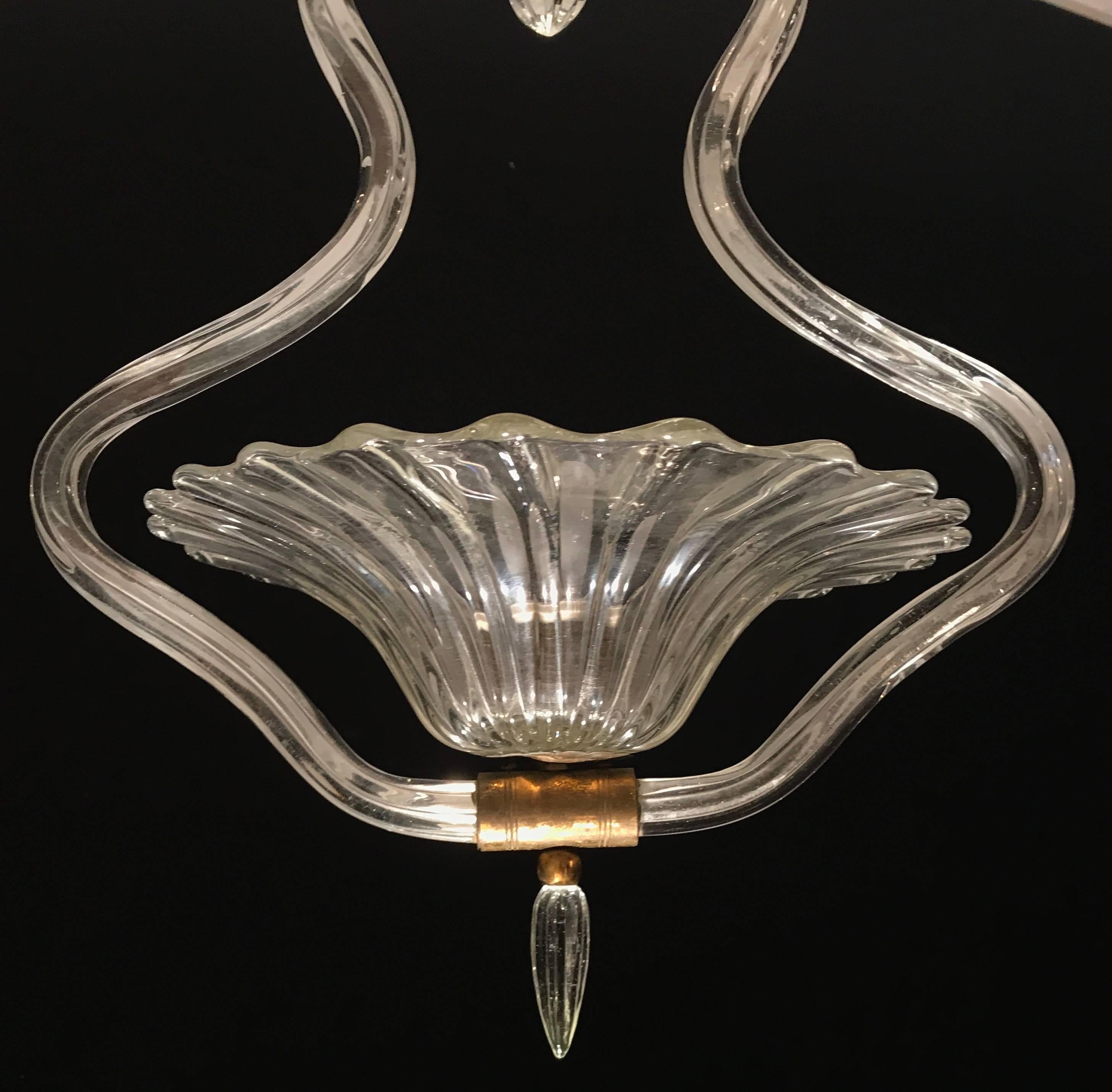 Art Deco Murano Chandelier by Ercole Barovier, 1940 In Excellent Condition In Rome, IT