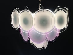 Charming Vistosi Disc Murano Chandelier, 1970s