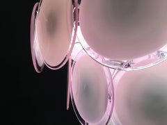Charming Vistosi Disc Murano Chandelier, 1970s
