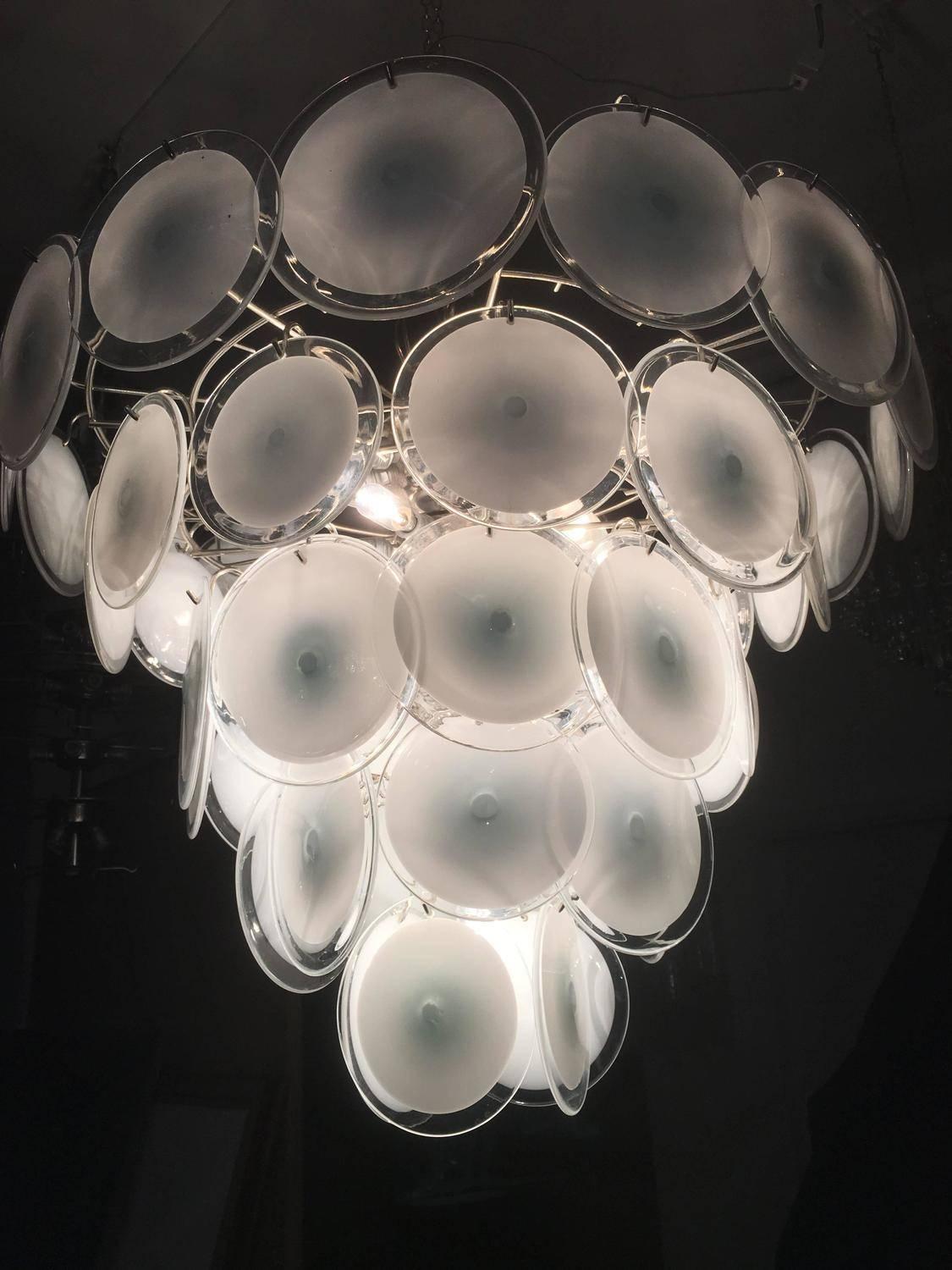Charming Murano Disc Chandelier by Vistosi, 1970s 2