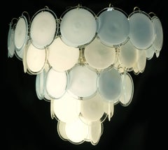 Adorable Pair of Disc Chandeliers by Vistosi, Murano, 1970