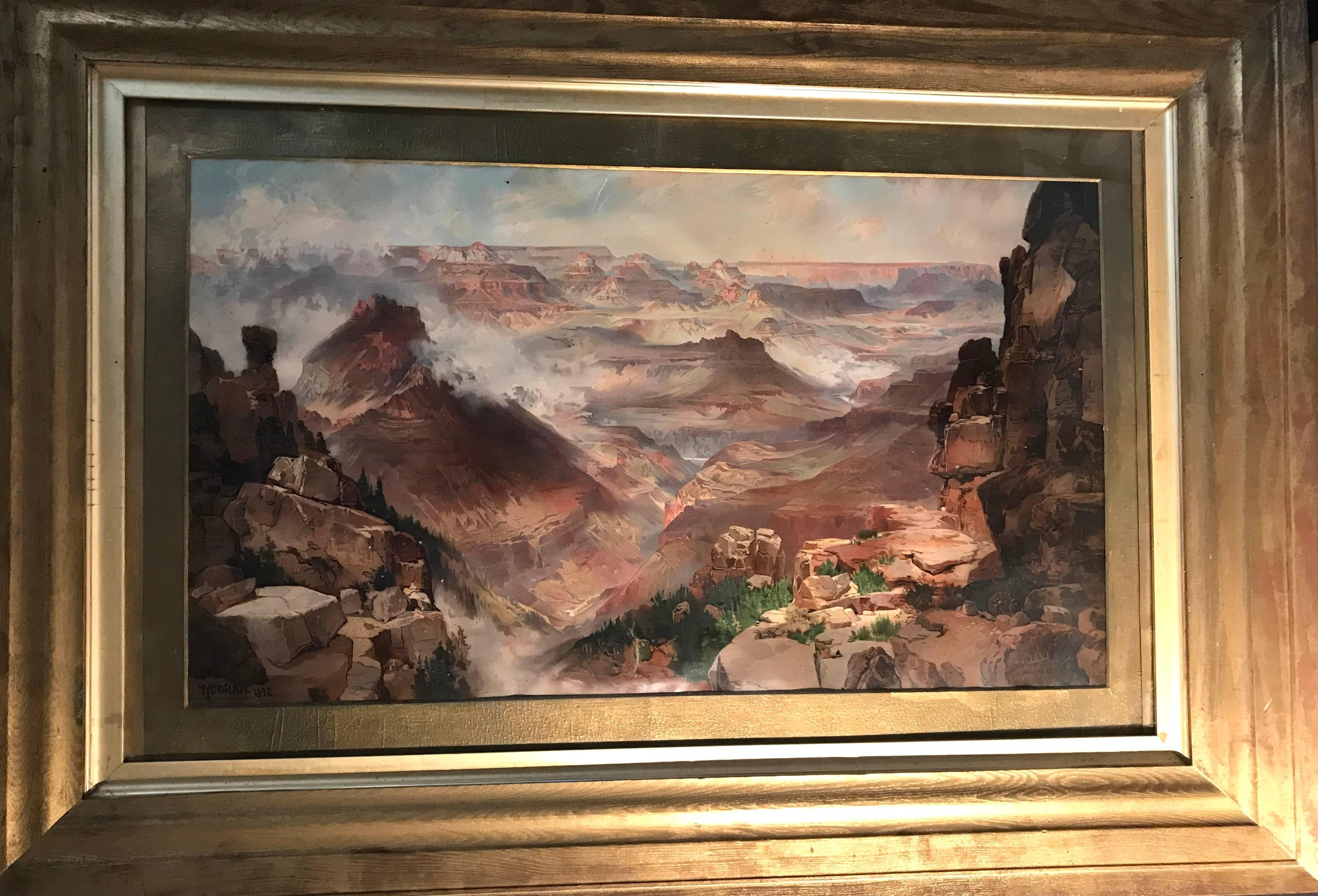 Thomas Moran Il Grand Canyon del Colorado Stampa cromolitografica 1893 In condizioni buone in vendita a Rome, IT