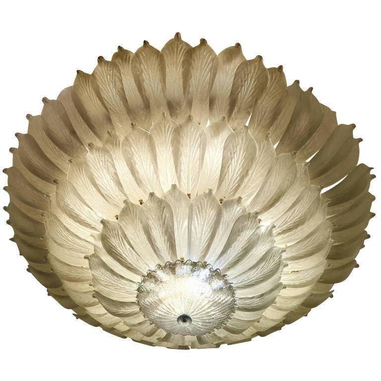 Glass Huge Venetian Murano Ceiling Light For Sale