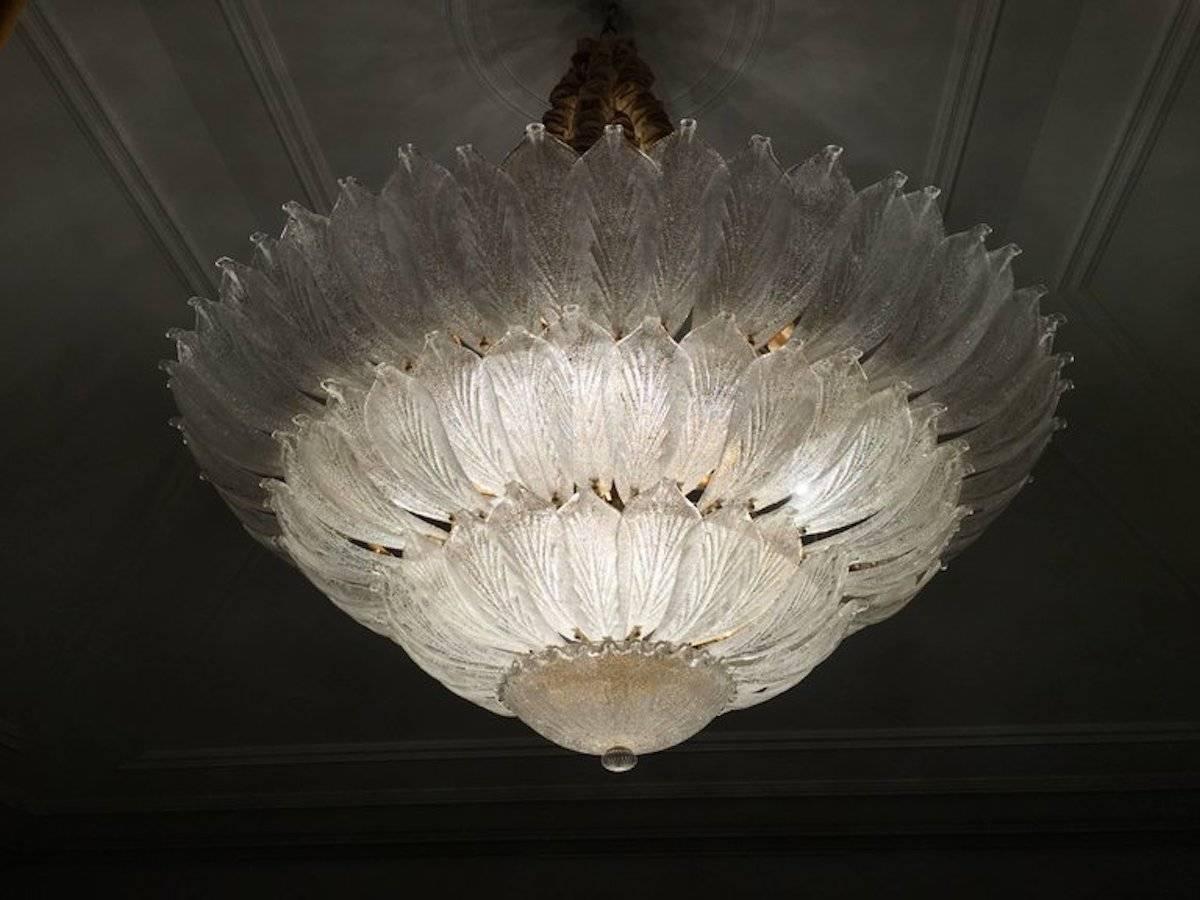 Glass Pair of Venetian Ceiling Lights For Sale