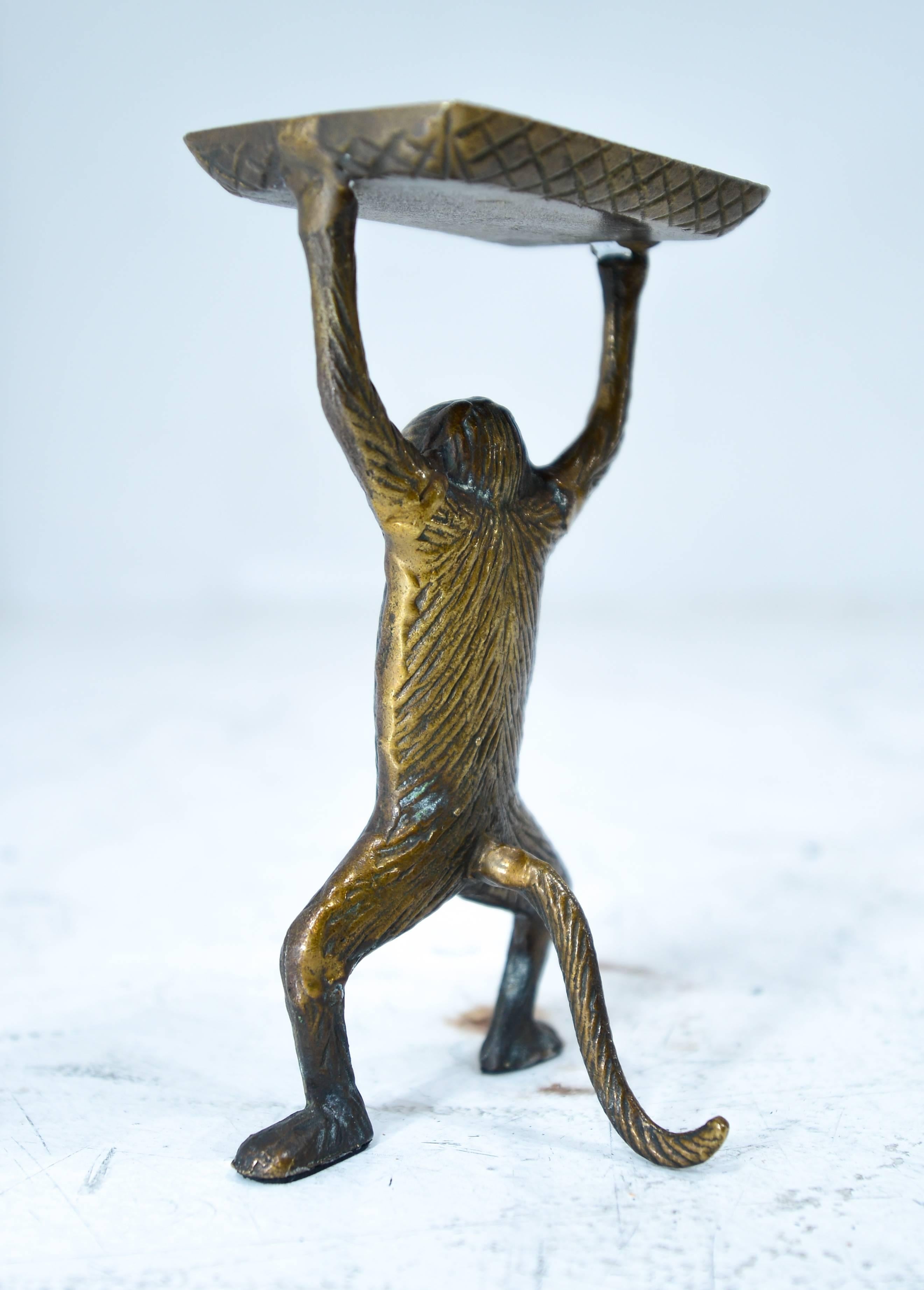 Bronze Monkey Card Holder In Good Condition In Mexico, D.F.
