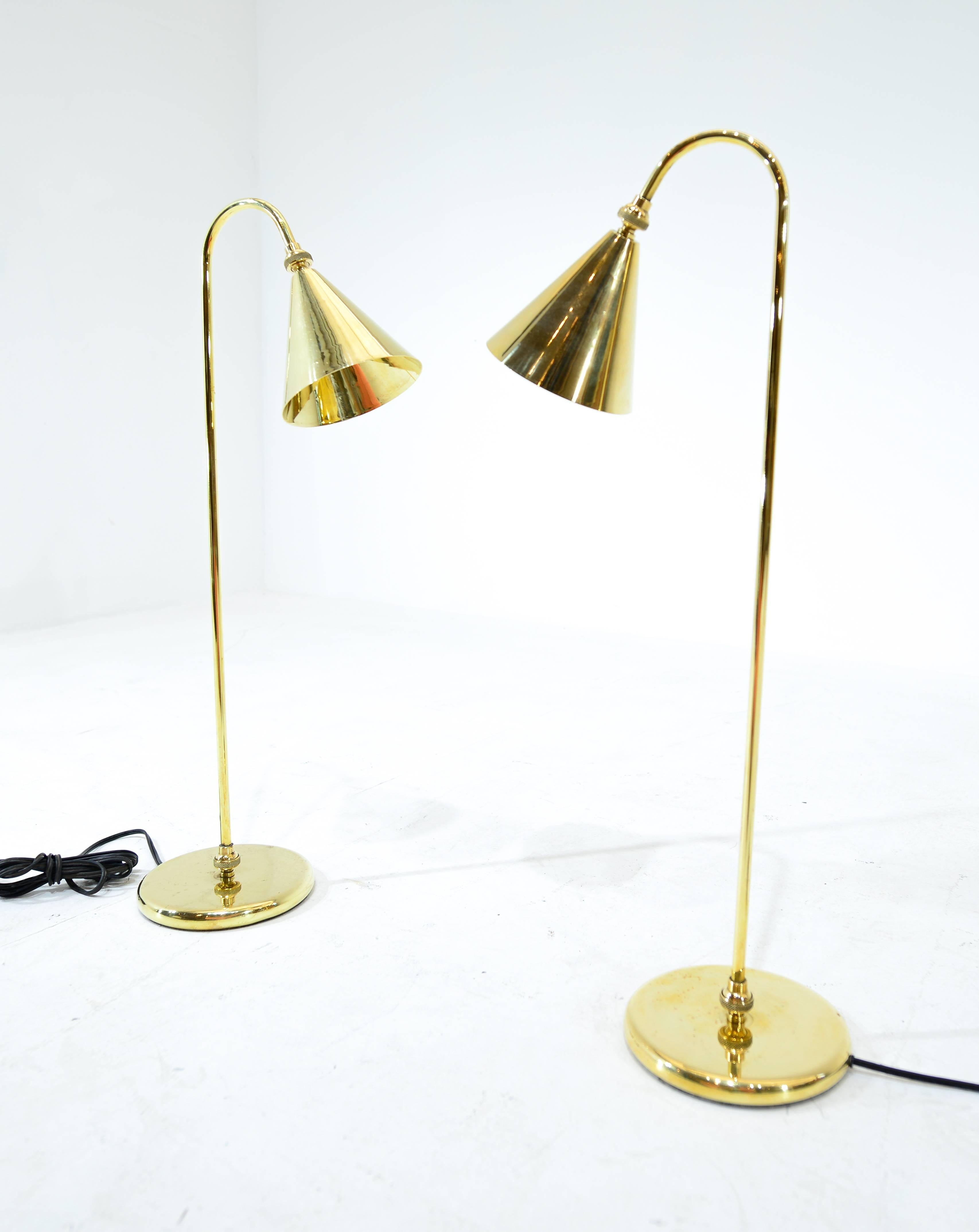 Pair of bronze table lamps.