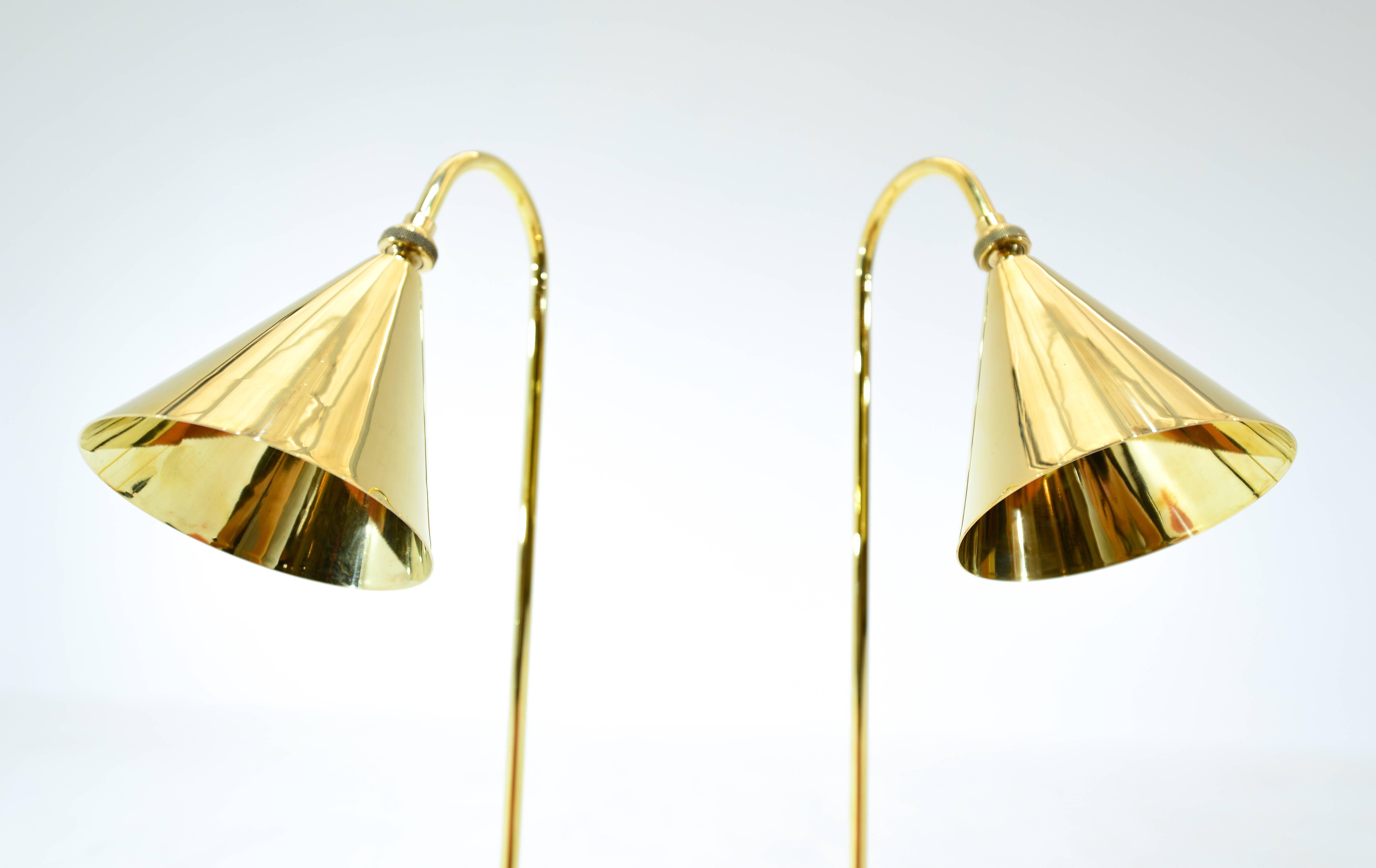 Italian Pair of Bronze Table Lamps