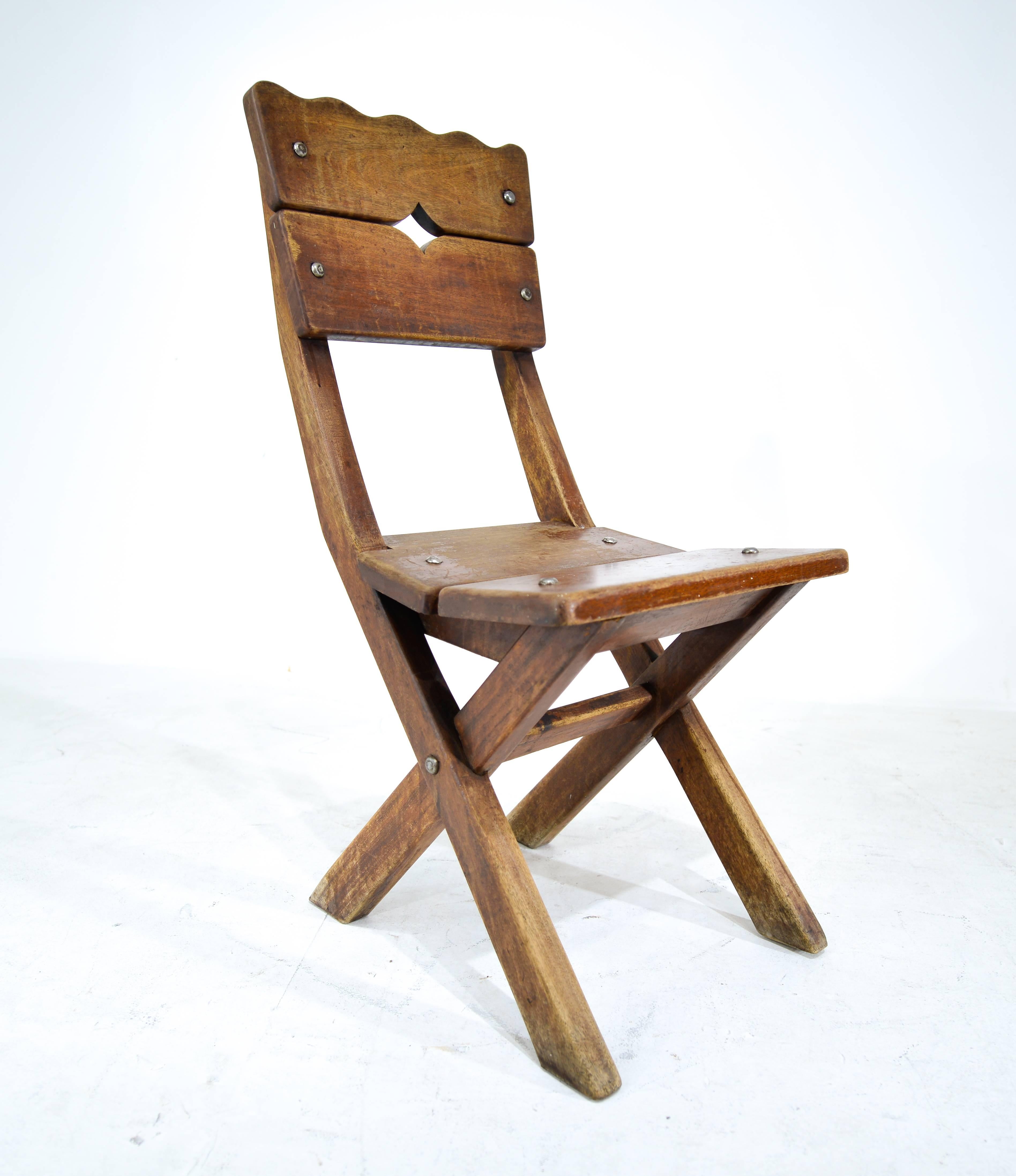 Set of Four Mexican Mahogany Chairs In Good Condition For Sale In Mexico City, MX